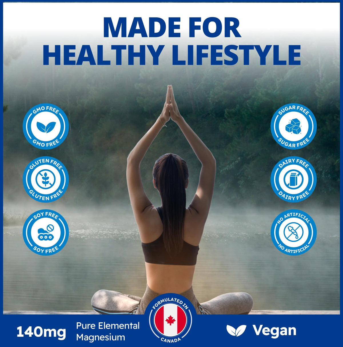 CanPrev Magnesium Bisglycinate Capsules, 140 mg, 120 Capsules & Day Supply