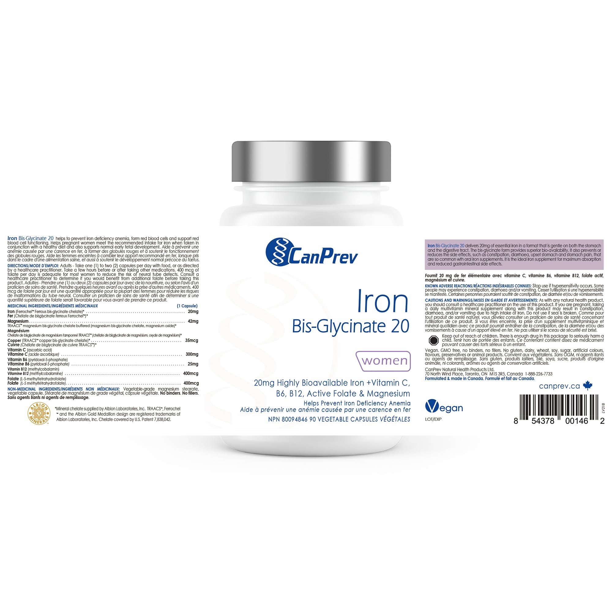 CanPrev Bisglycinate de fer 20mg