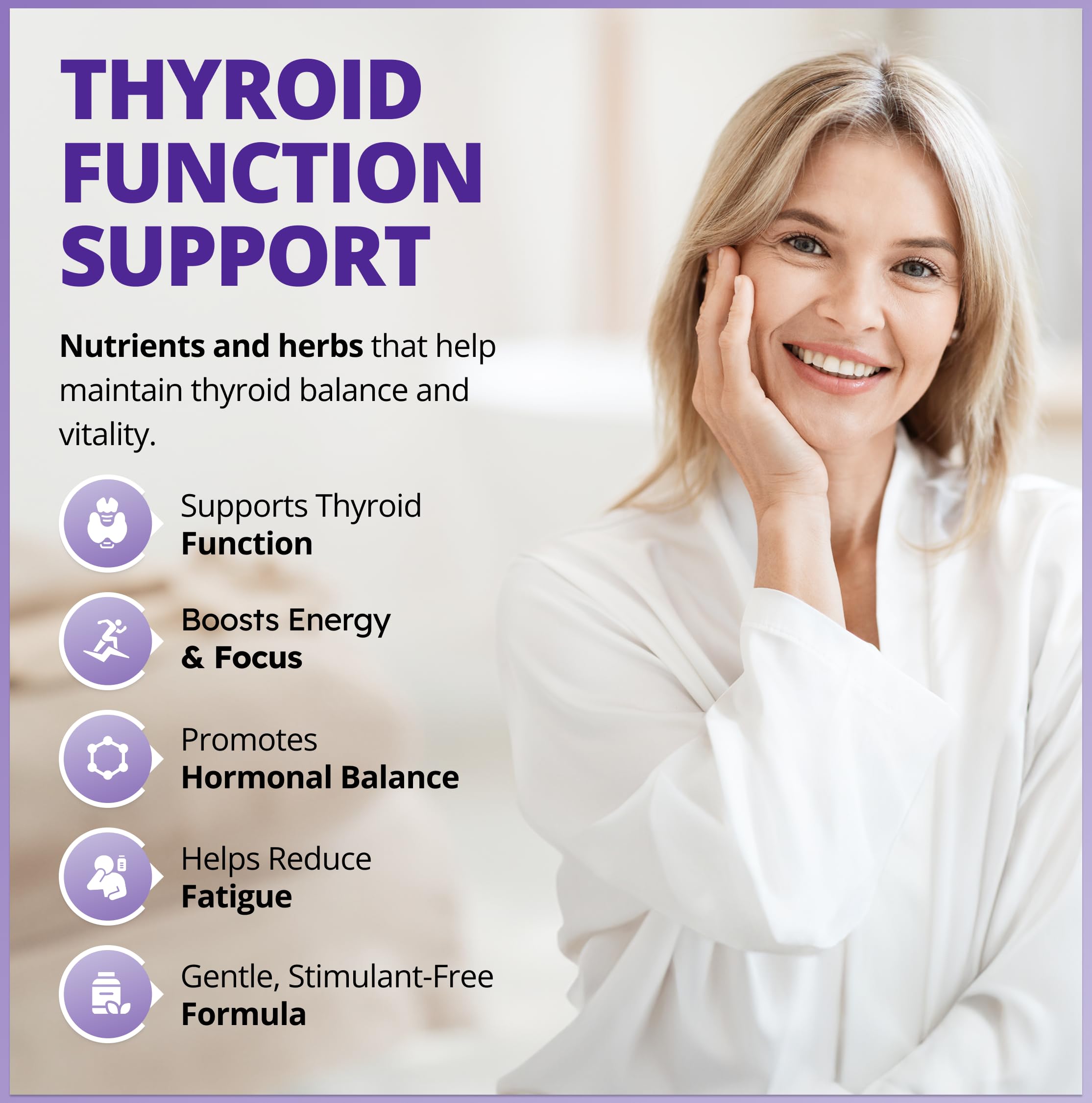 CanPrev Thyroid Plus pour femmes, 90 capsules, cure de 30 jours – Mélange de L-Tyrosine, Iode, Zinc, Cuivre, Manganèse et Ashwagandha KSM-66 pour soutenir l'énergie et le métabolisme – Suppléments pour le soutien de la thyroïde