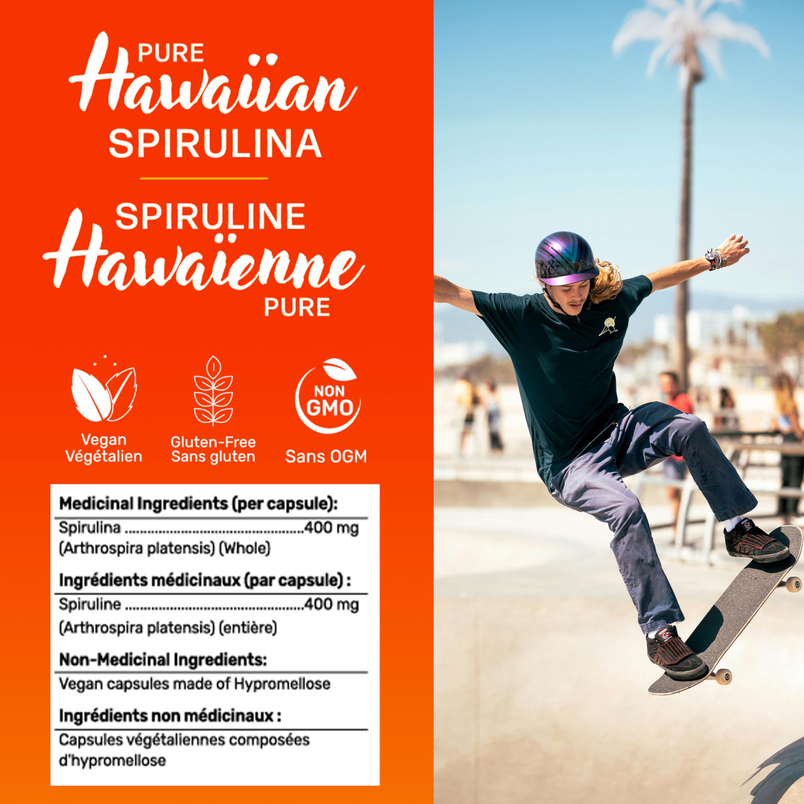 Gandalf Hawaiian Spirulina 400mg, 150 Vegan Capsules - Non-GMO and Gluten-Free - Pure Blue-Green Algae, Rich in Beta-Carotene, Vitamins, Iron, Antioxidants - Supports Immune Health