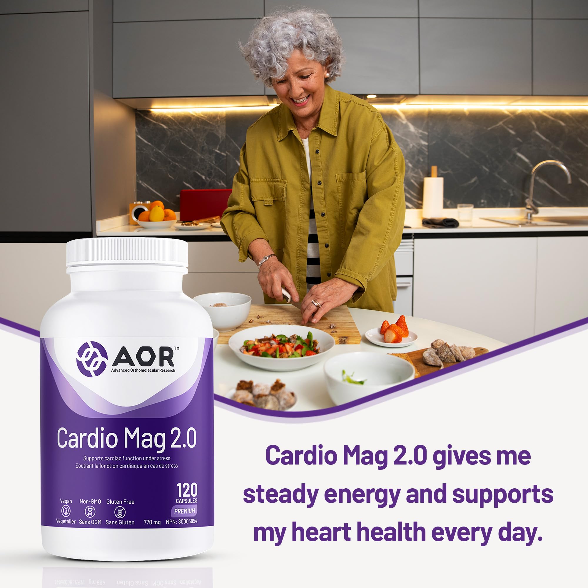 AOR Cardio Mag 2.0 Orotate de Magnésium 770mg, 120 Gélules Pour 30 Jours - Soutien Cardiovasculaire, Fonction Cardiaque, Production d'Énergie & Récupération, Magnésium pour Individus Actifs Favorisant le Bien-être Vital