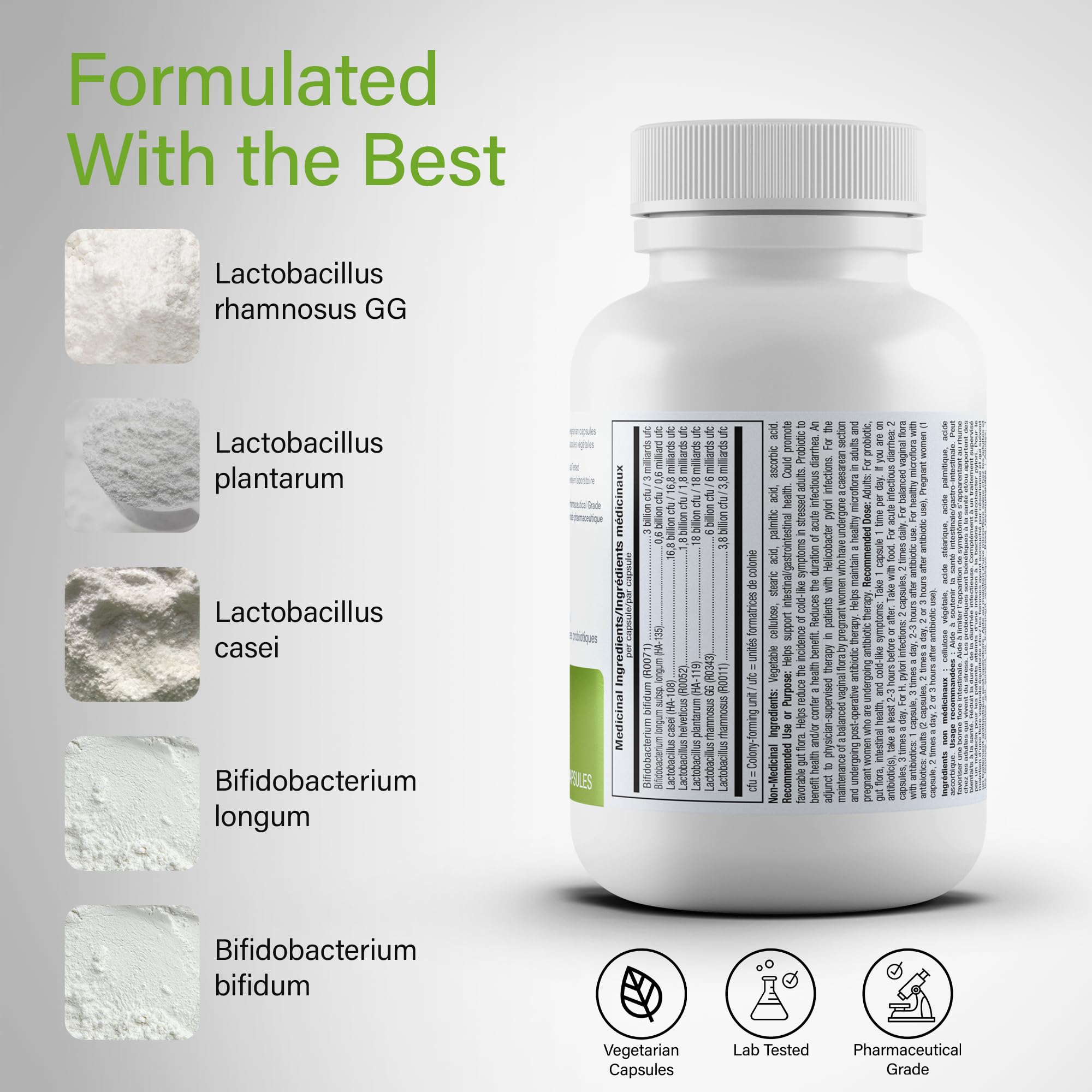 ATP LAB Probio 7 Probiotics Supplement, 50 Billion CFU, 30 Veg Caps, 30-Day Supply, Promotes Digestive Wellness & Support a Balanced Gut Environment, Lab Tested for Purity & Precision