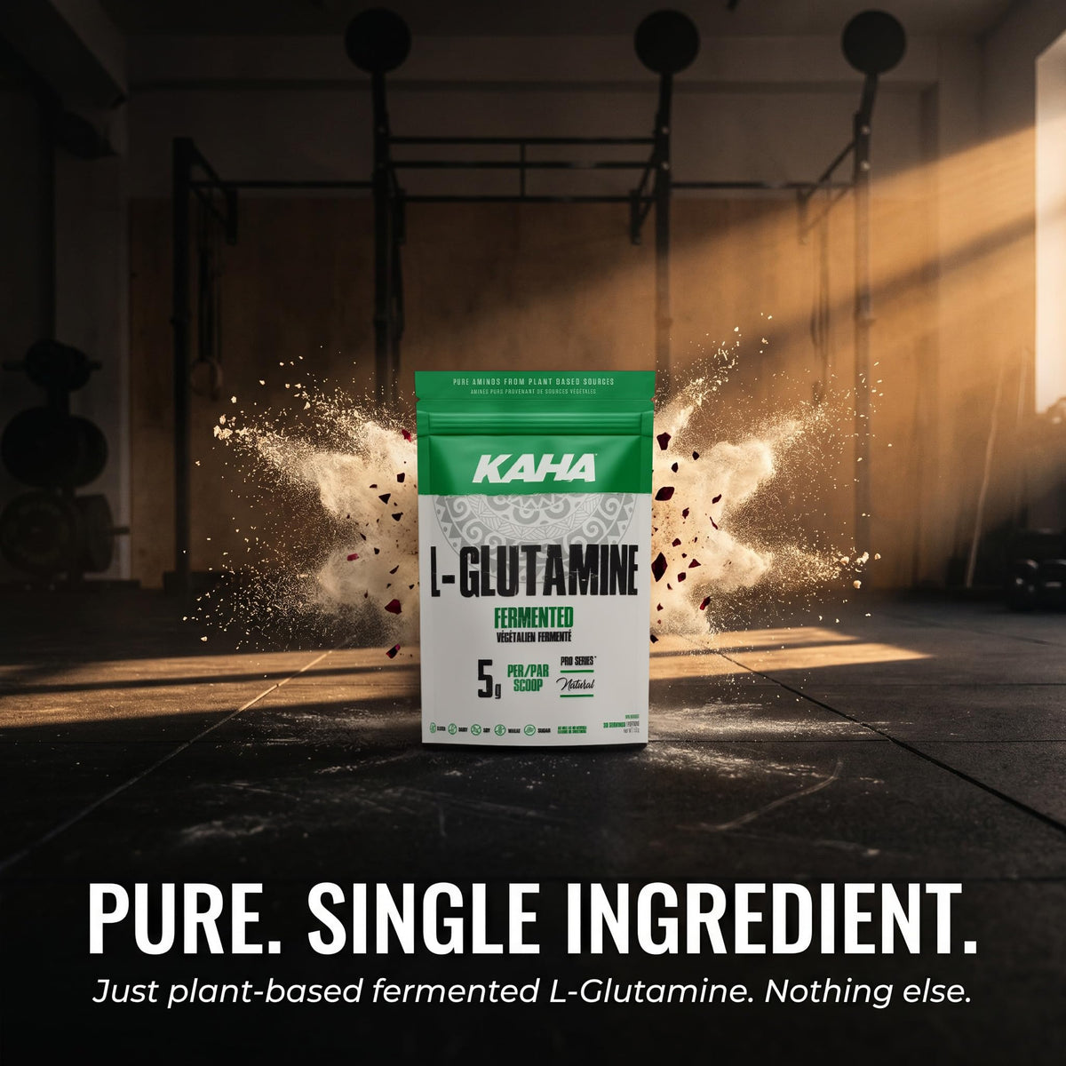Kaha Nutrition Plant-Based Fermented L-Glutamine Powder 150g, 30 Servings – Pure for Active Recovery, Digestive Support & Healthy Canadian Lifestyles