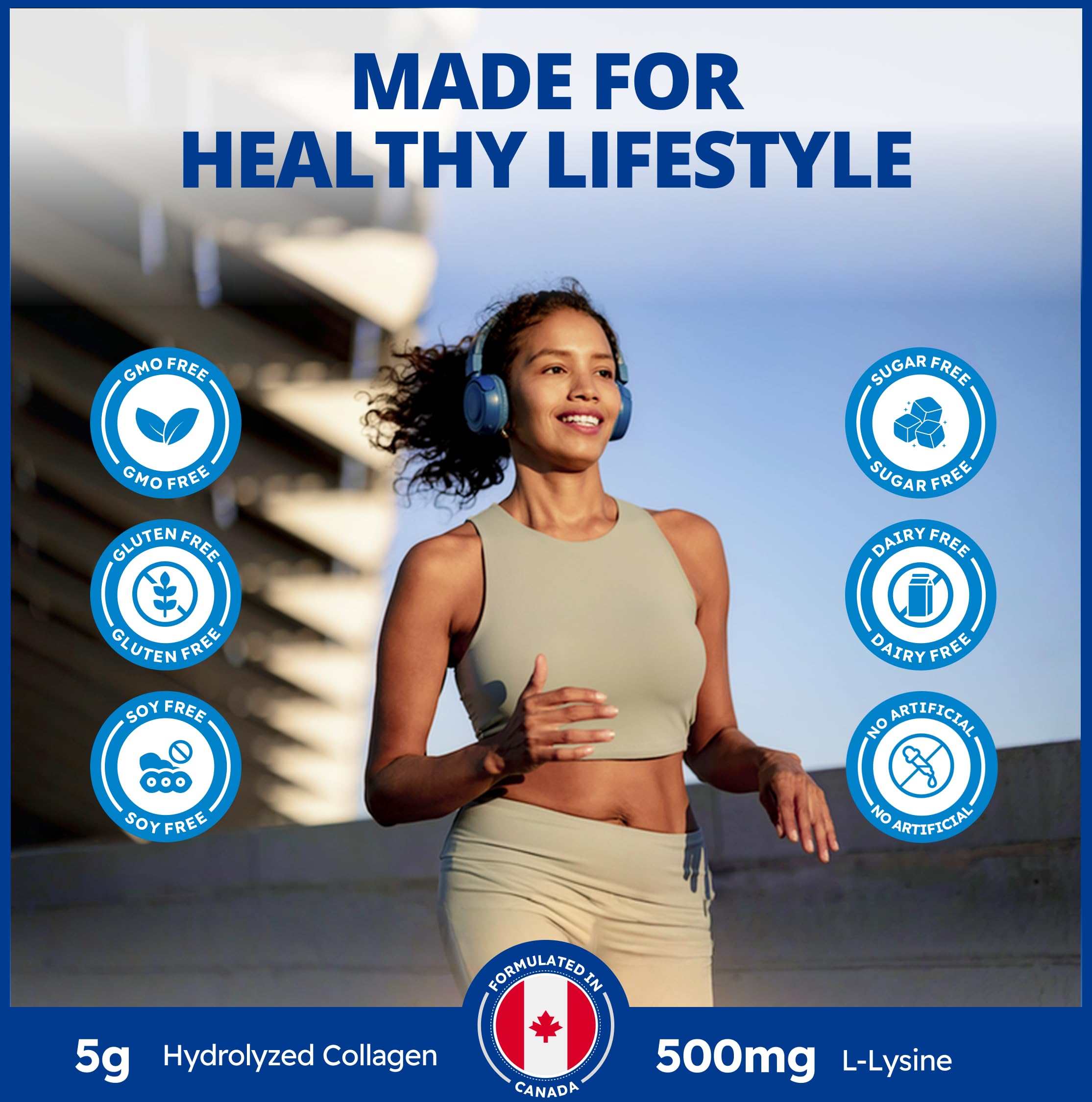CanPrev Collagen Spectre Complet, 500 ml liquide 33 portions - Peptides de collagène marin et bovin - Aide à construire une peau saine, des os, des muscles, du cartilage et des articulations solides - Sans OGM et sans gluten