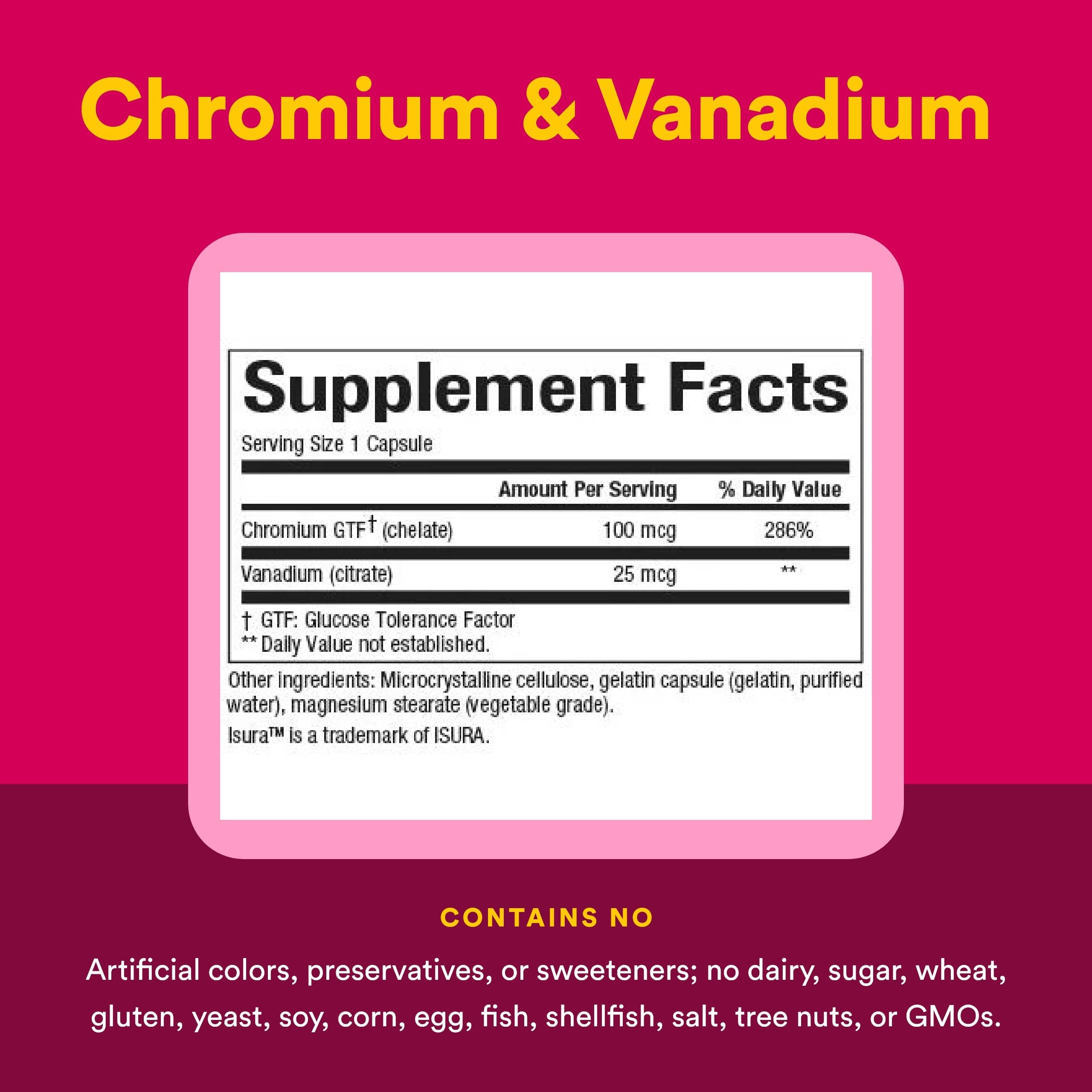 Natural Factors - Chromium & Vanadium 125 mcg, 90 Caps