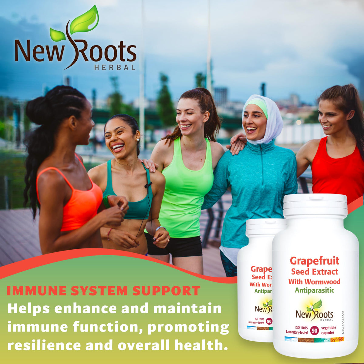 New Roots Herbal Grapefruit Seed Extract, Wormwood, Echinacea, 90 Capsules