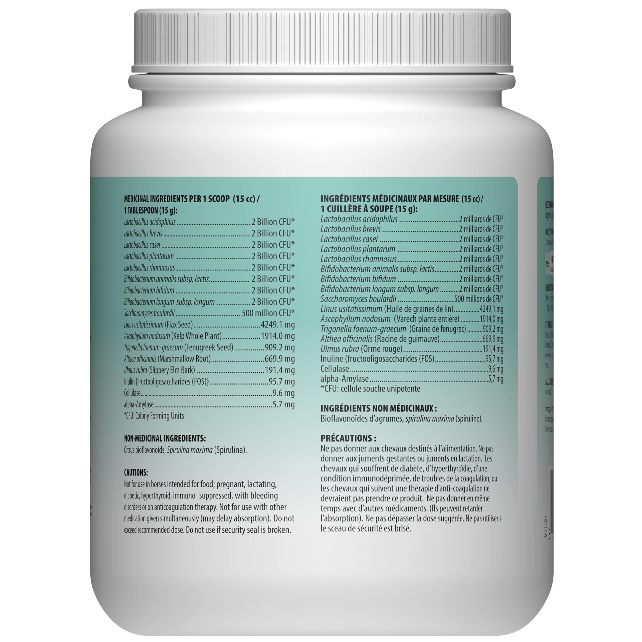 Omega Alpha Probiotic 8 Plus Poudre équine 500g, Supplément de soutien digestif multi-souches avec enzymes et prébiotiques pour la santé intestinale et l'absorption des nutriments