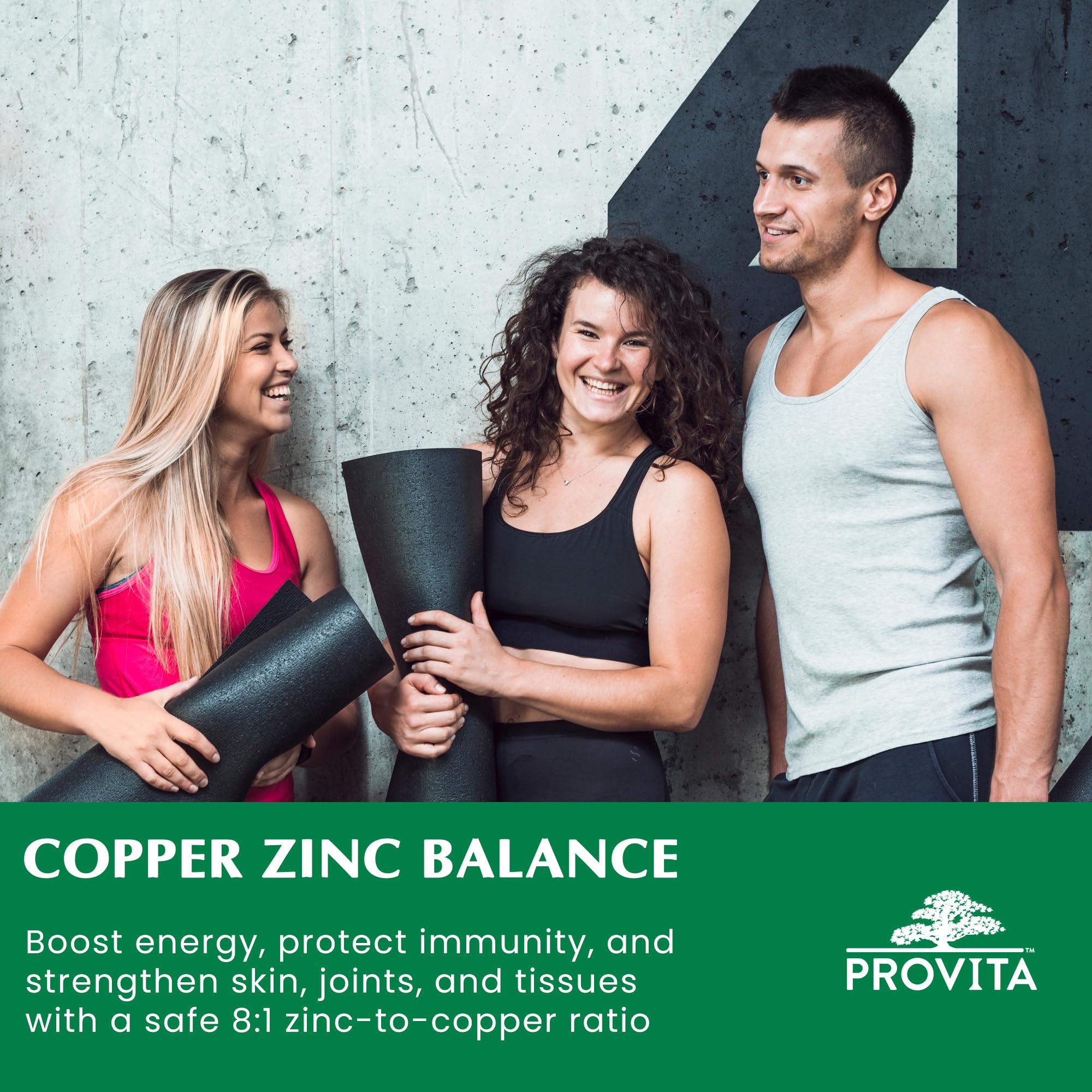 Provita Équilibre Cuivre Zinc | Supplément de zinc et de cuivre avec folate actif | Soutien immunitaire, défense antioxydante et métabolisme énergétique | Capsules végétaliennes sans OGM | NPN 80140623