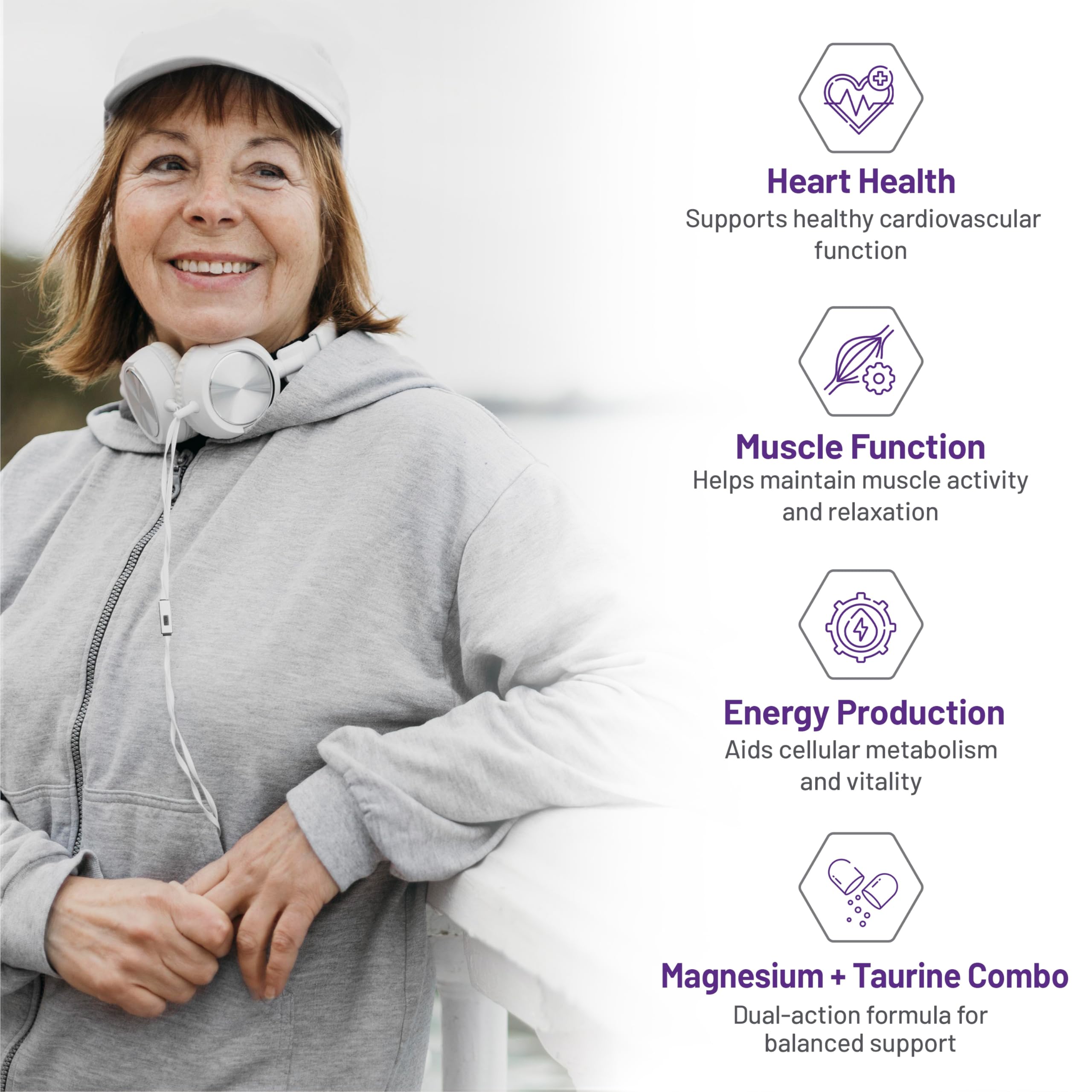 Gélules de magnésium + taurine AOR, 180 unités, pour 36 jours – Soutient la santé cardiaque, favorise des niveaux de calcium équilibrés et contribue à la solidité des os, des dents et à la fonction musculaire – Végétalien, sans OGM et sans gluten