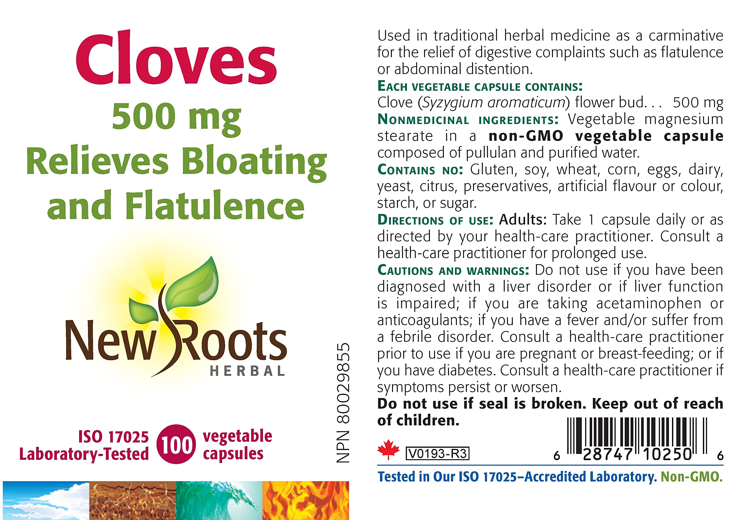 New Roots Herbal Girofle 500mg 100 Gélules Végétales 100 Jours, Traditionnellement Utilisé pour le Confort Digestif et l'Équilibre Intestinal pour Soutenir l'Harmonie d'un Intestin Sain