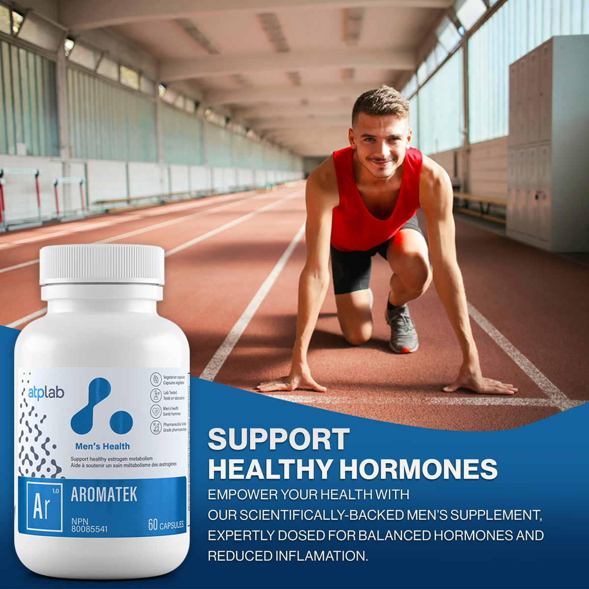 atplab Aromatek Men's Health Supplement, Zinc, 60 Capsules, 30-Day Supply