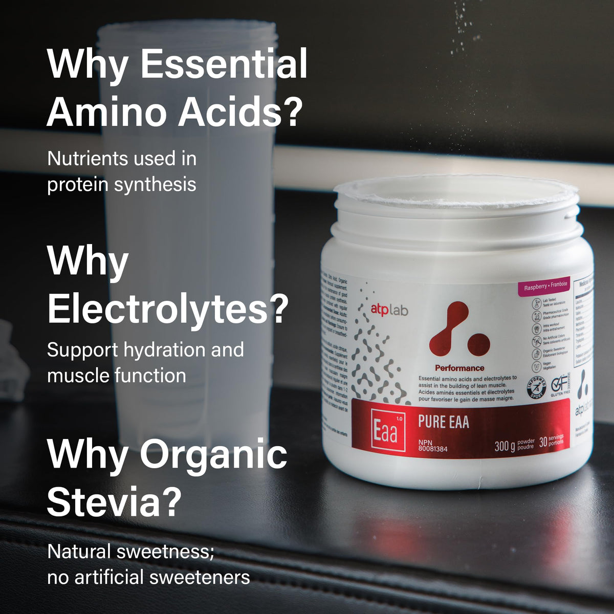 atplab EAA Powder, Essential Amino Acids, Raspberry, 300g, 30 Servings