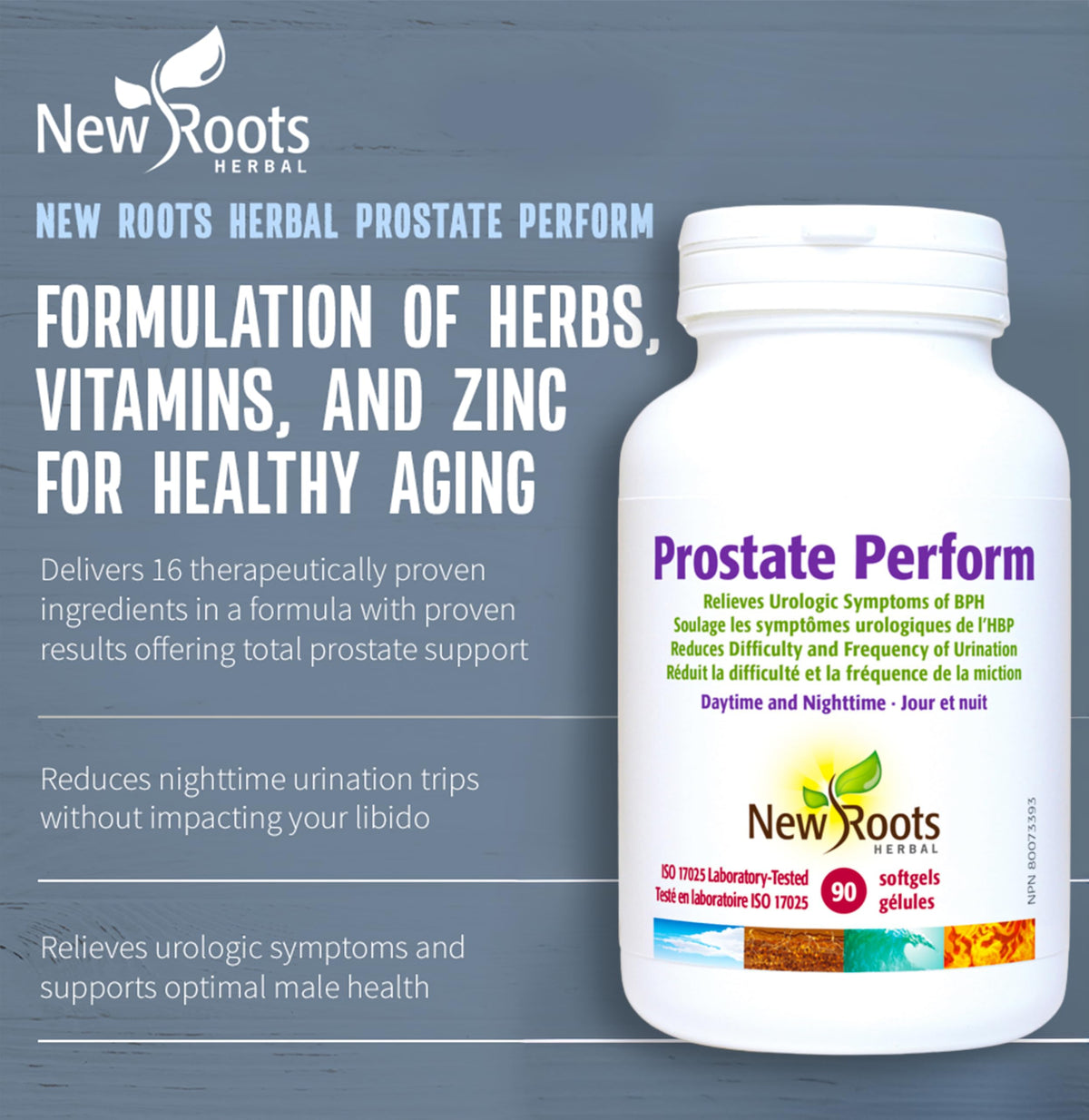 New Roots Herbal Prostate Perform, Pumpkin Seed Oil, 90 Softgels