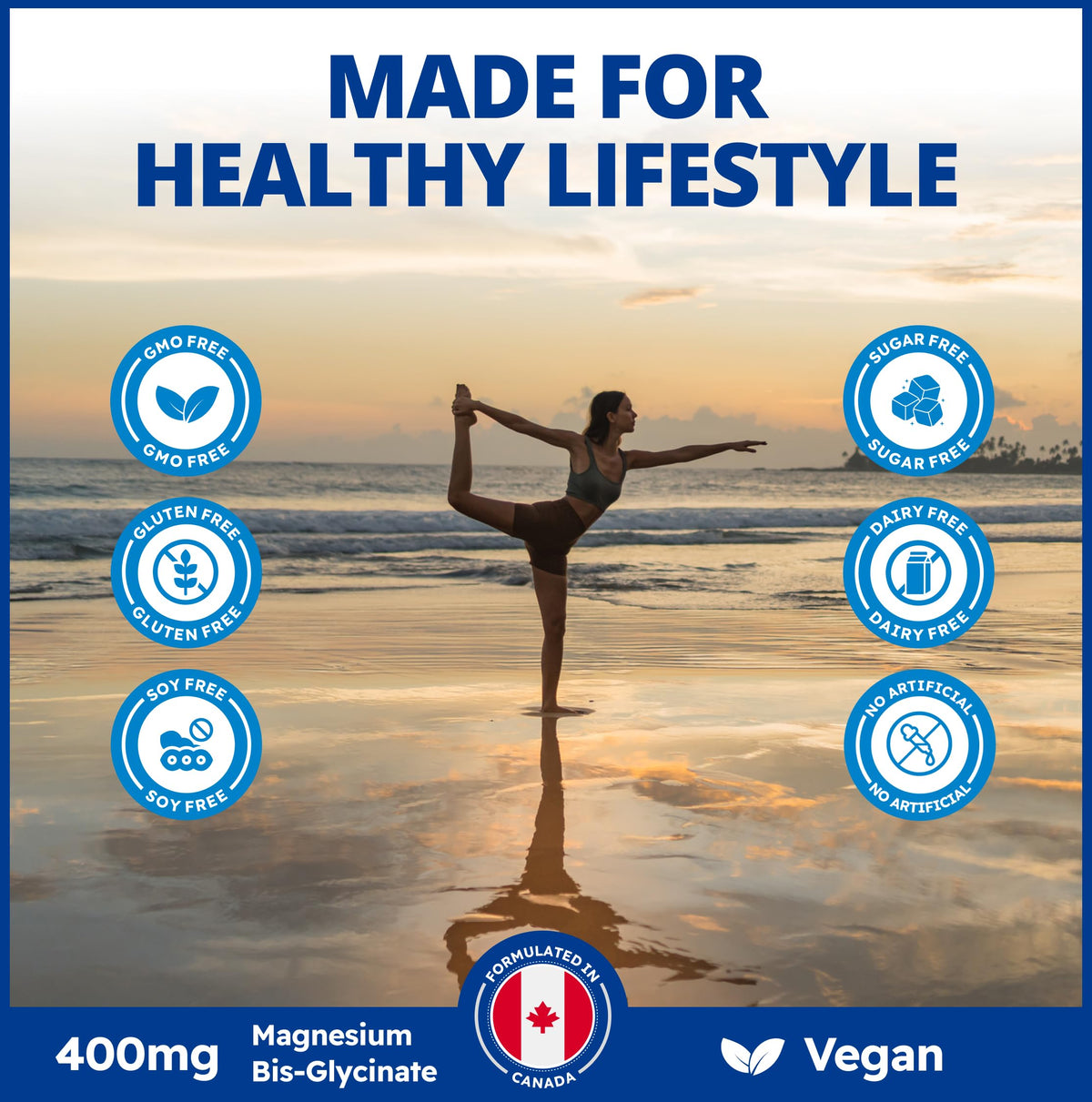 CanPrev Magnesium Bisglycinate Powder for Adults, 240g, 400mg, 48 Servings