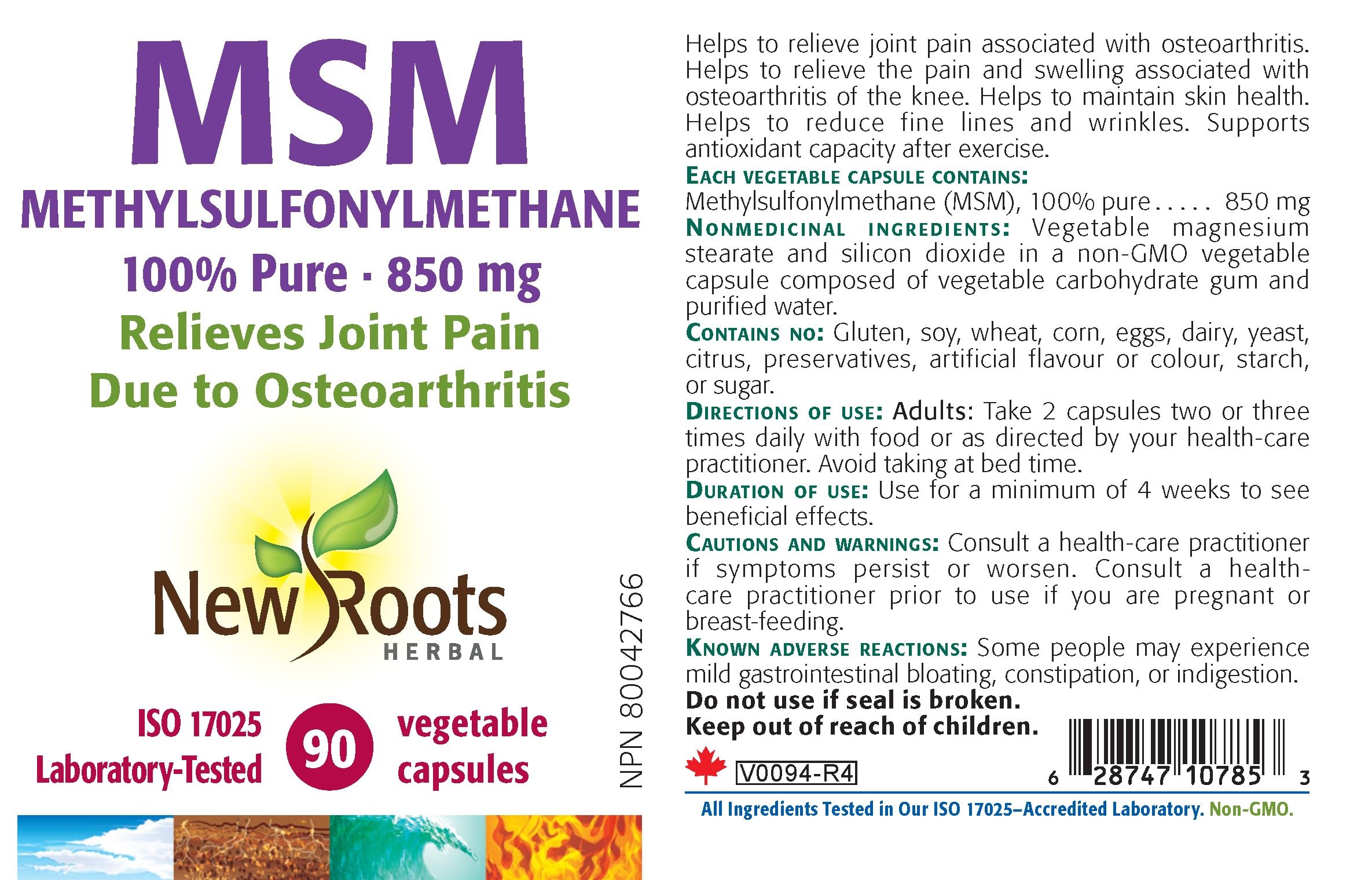 New Roots Herbal - MSM 850mg