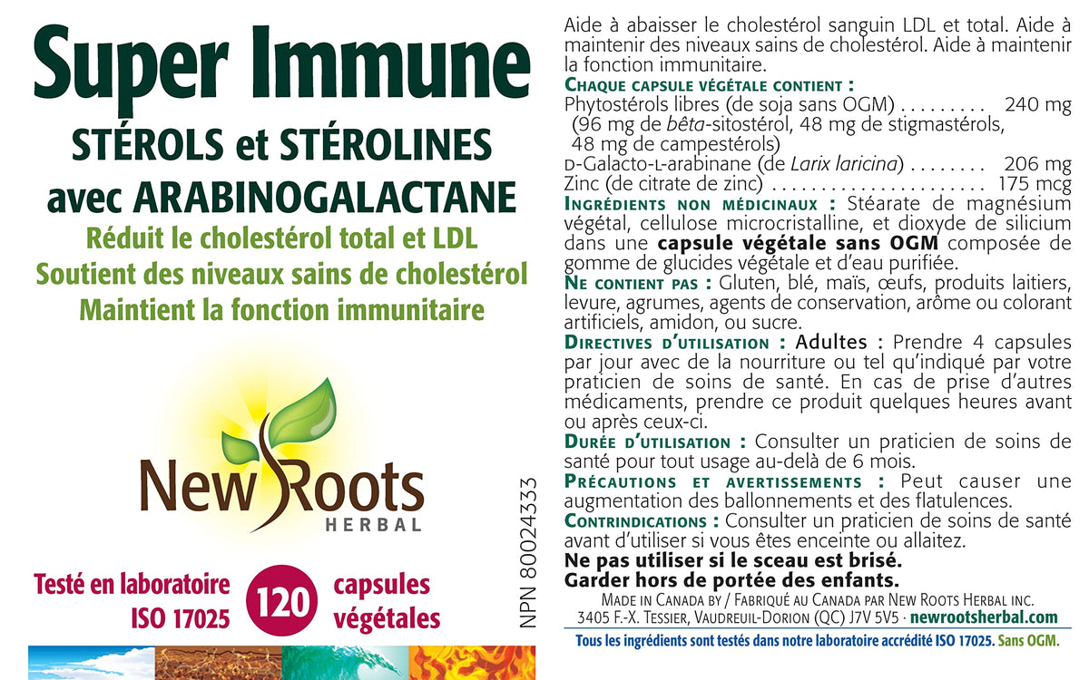 New Roots Herbal Super Immune, Plant Sterols Supplement, 120 Capsules