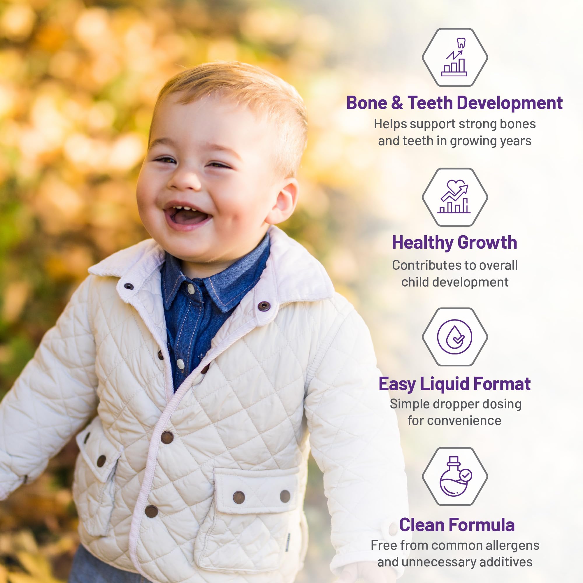 AOR Kids Vitamin D3 400 IU Drops 50 ml 250-Servings - Vegan, Non-GMO & Gluten-Free - Organic Cholecalciferol with Calcium for Children - No Preservatives or Sugar - Support for Strong Bones & Immune