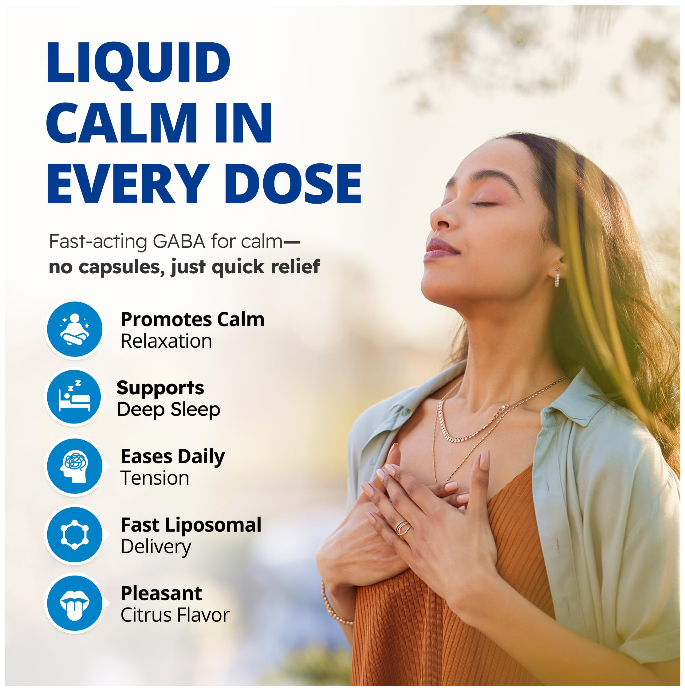 CanPrev - Liposomal GABA, 225ml Liquid 45-Servings, Citrus Flavor - GABA with L-Theanine for Mental Clarity and Relaxation, Calmness, Support for Sleep, Brain Health - Vegan, Non-GMO & Gluten-Free