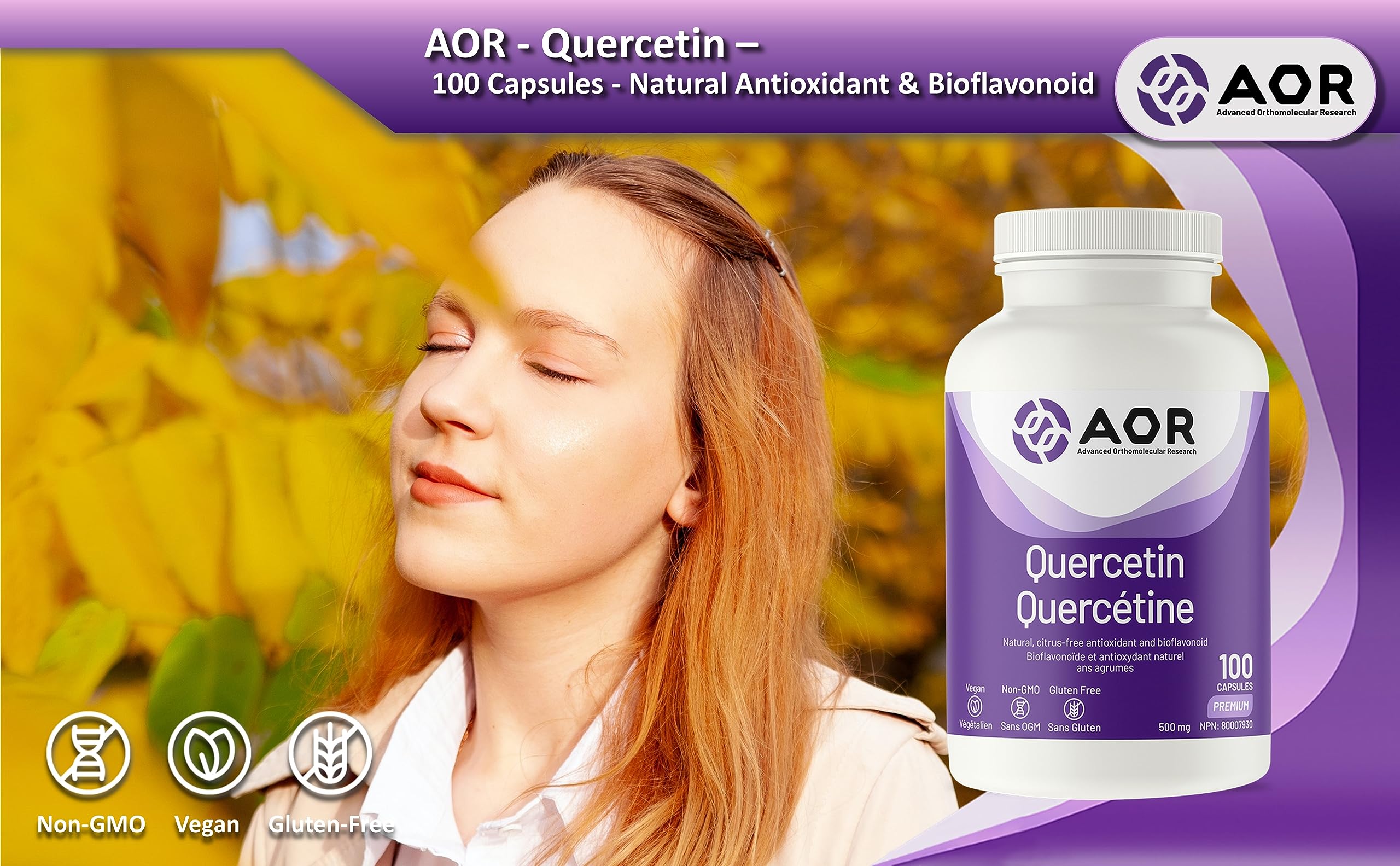 AOR - Quercétine en gélules - Antioxydant naturel et bioflavonoïde