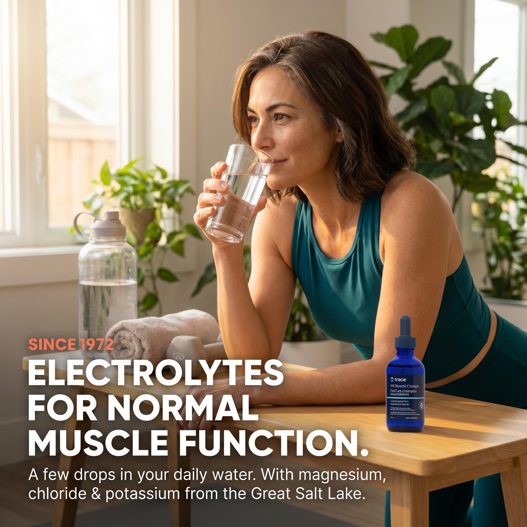 Trace Minerals No Muscle Cramps | Sugar Free Electrolyte Balance Magnesium, Potassium, Sodium | for Rapid Muscle Rehydration | 60 Servings, 4.06 fl oz