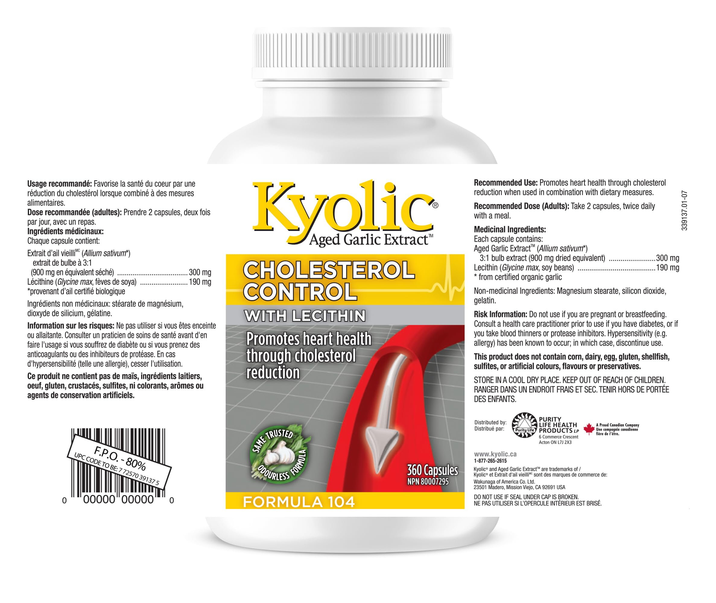 Kyolic - Contrôle du cholestérol avec lécithine