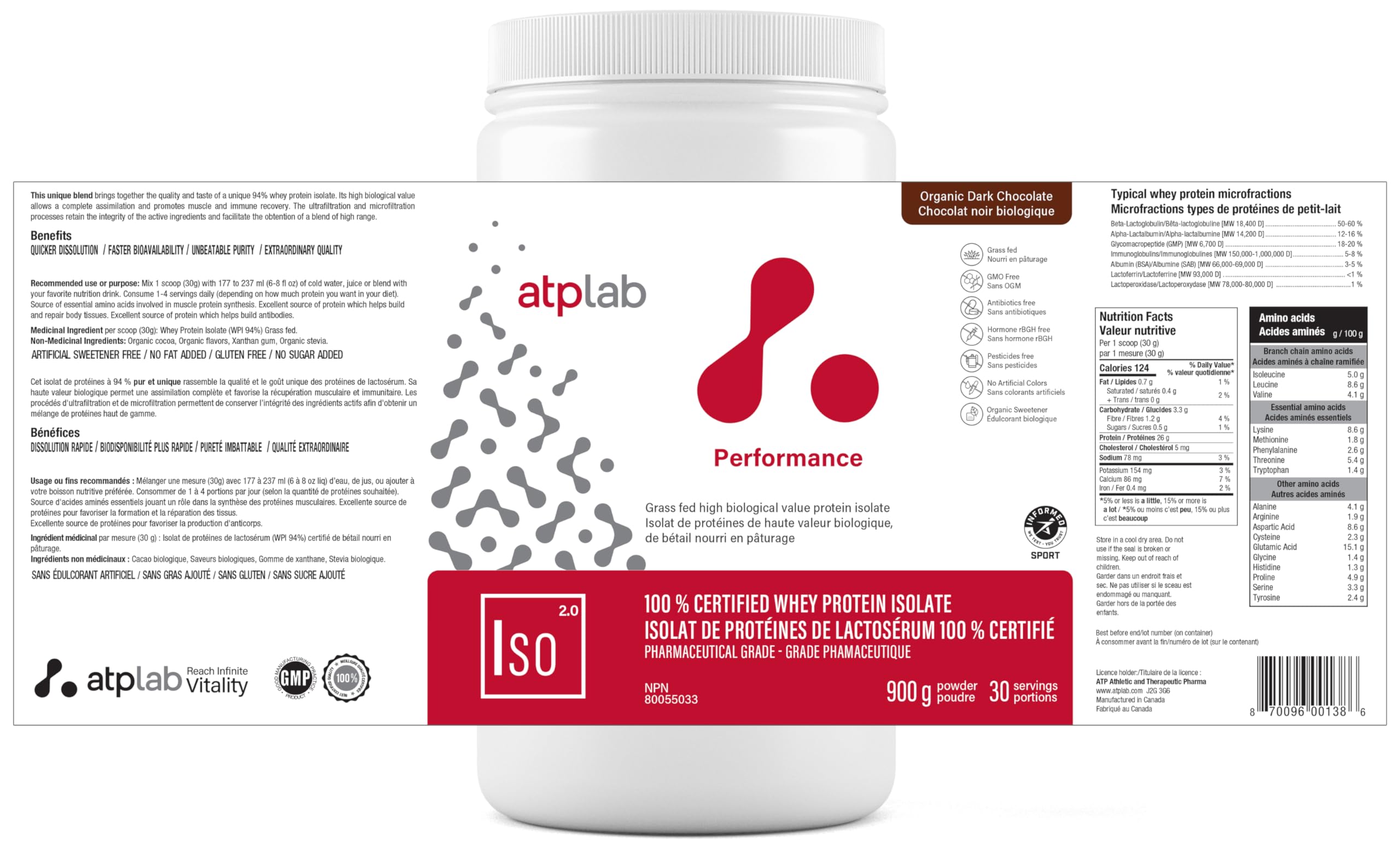ATPLAB ISO Grass Fed, 900 g
