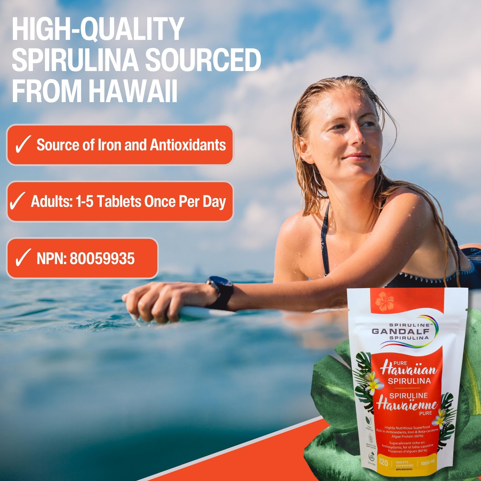 Gandalf Pure Hawaiian Spirulina 1000mg