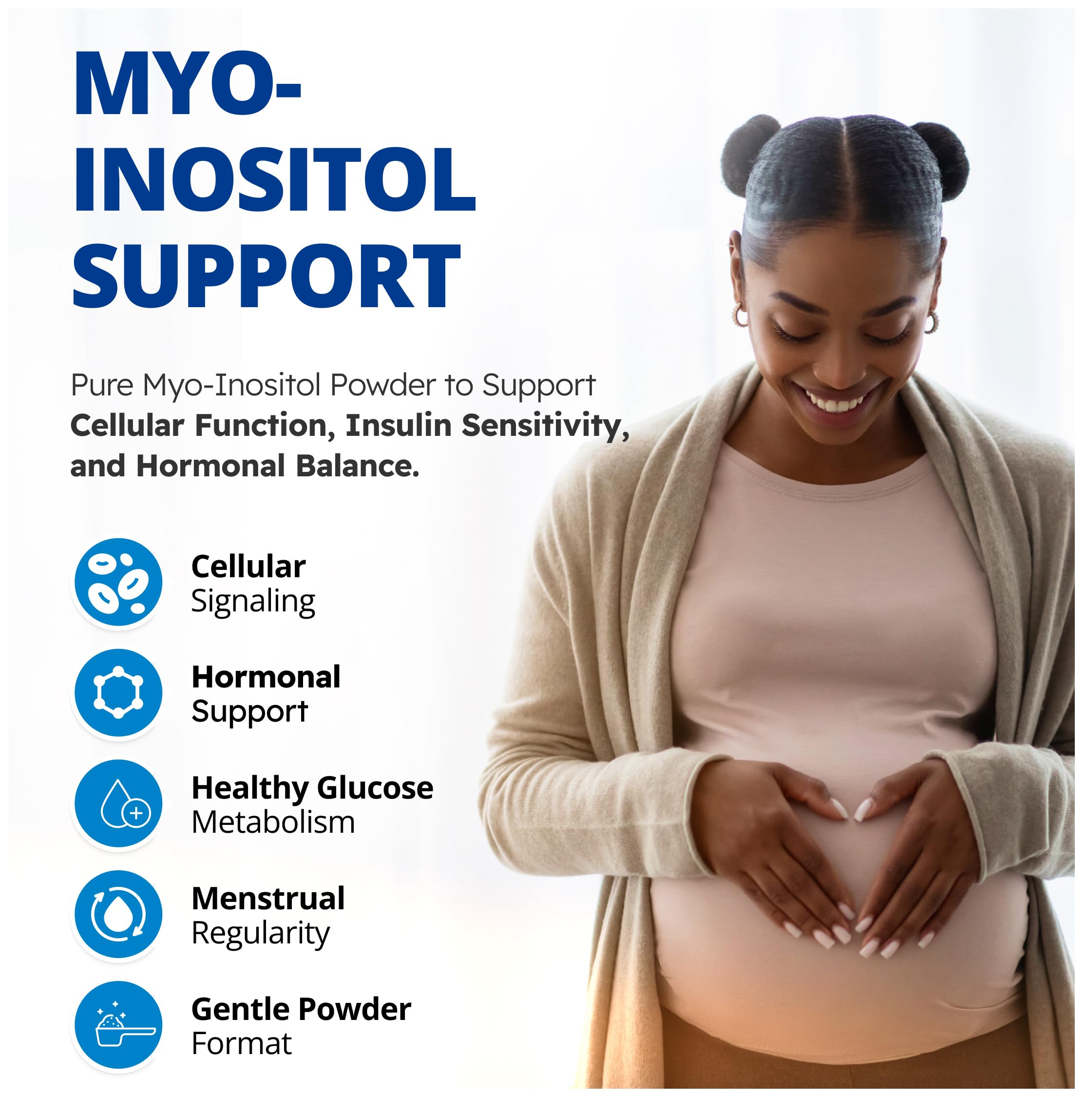 CanPrev Myo-Inositol Poudre 500g, 125 portions, Supplément SOPK pour femmes, Soutient le métabolisme du glucose, la fonction ovulatoire, la santé et le bien-être cellulaire