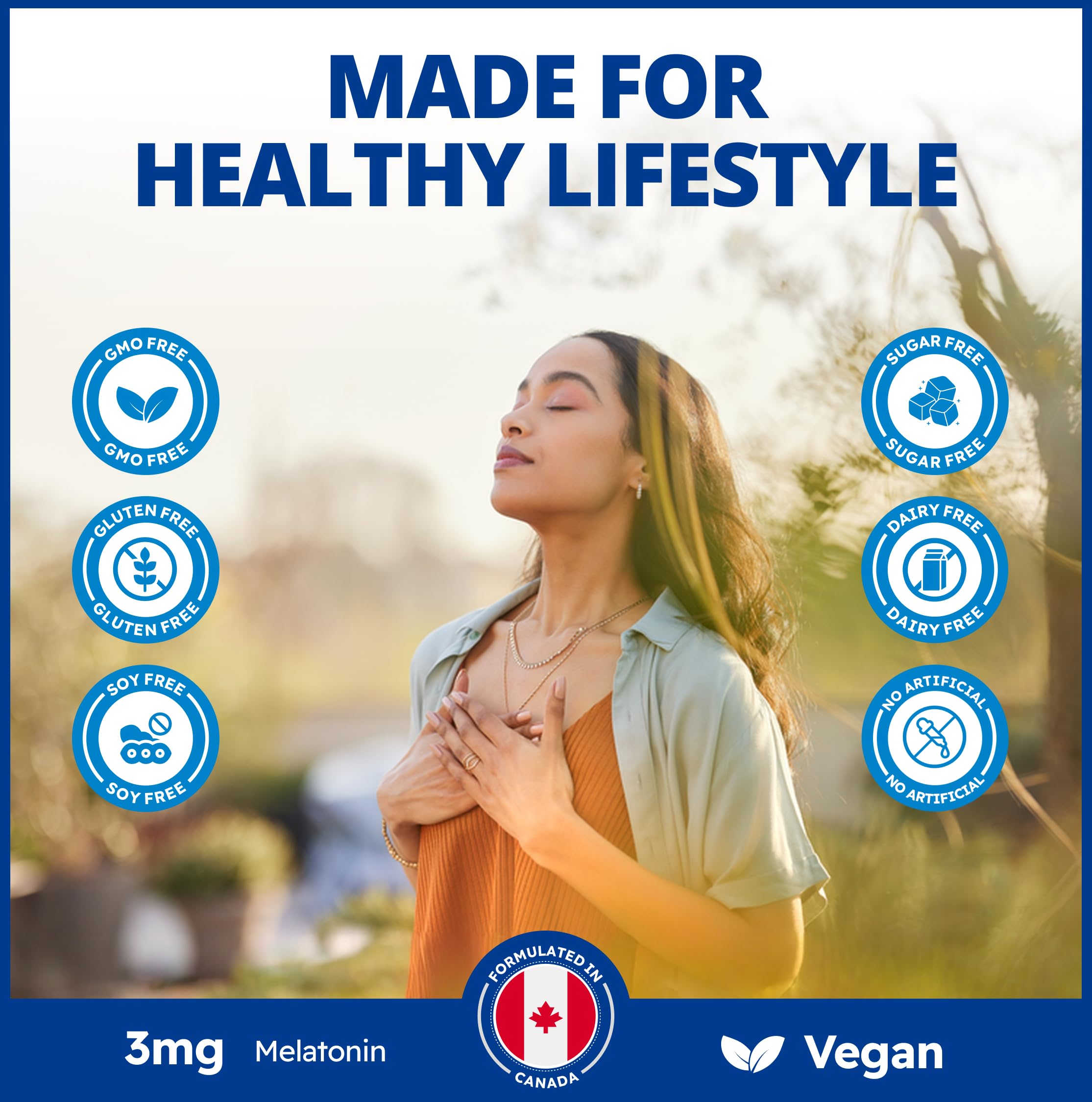 CanPrev Pure Melatonin 3 mg Sustained-Release, 60 Vegan Caps 60-Day Supply - Supports Restful & Extended Sleep Management, Travel Adjustments & Natural Sleep Rhythm - Melatonin Supplement for Adults