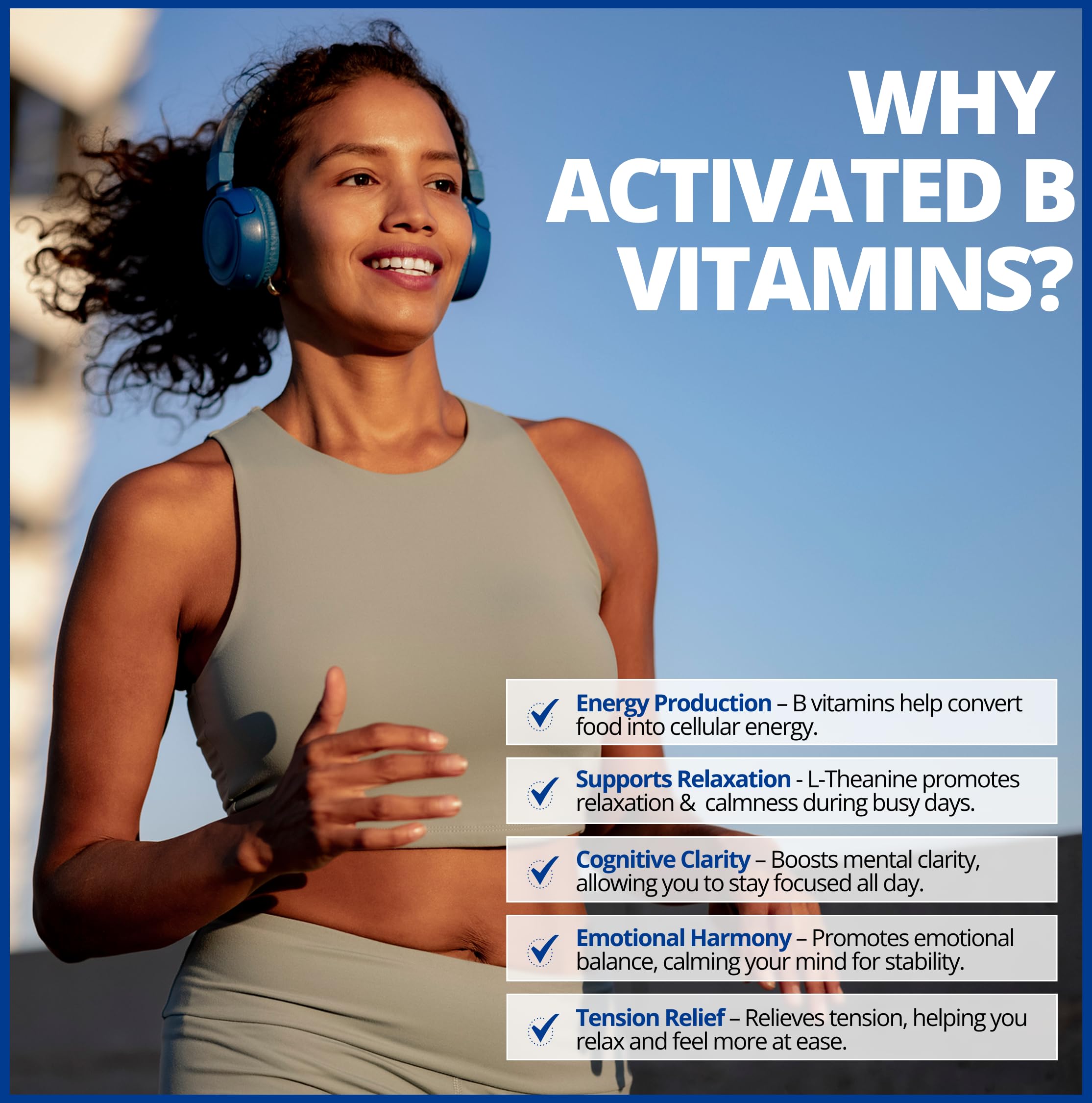 CanPrev Synergy B Complex 60 V-Caps 30-Day Supply - Vitamin B Supplement with L-Theanine 200mg - Complete B Complex Optimized with L-5-MTHF Activated Folate & Spirulina - Vegan, Non-GMO & Gluten-Free