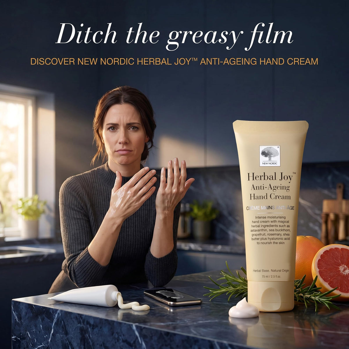New Nordic - Herbal Joy Anti-ageing Hand Cream, 75 ml