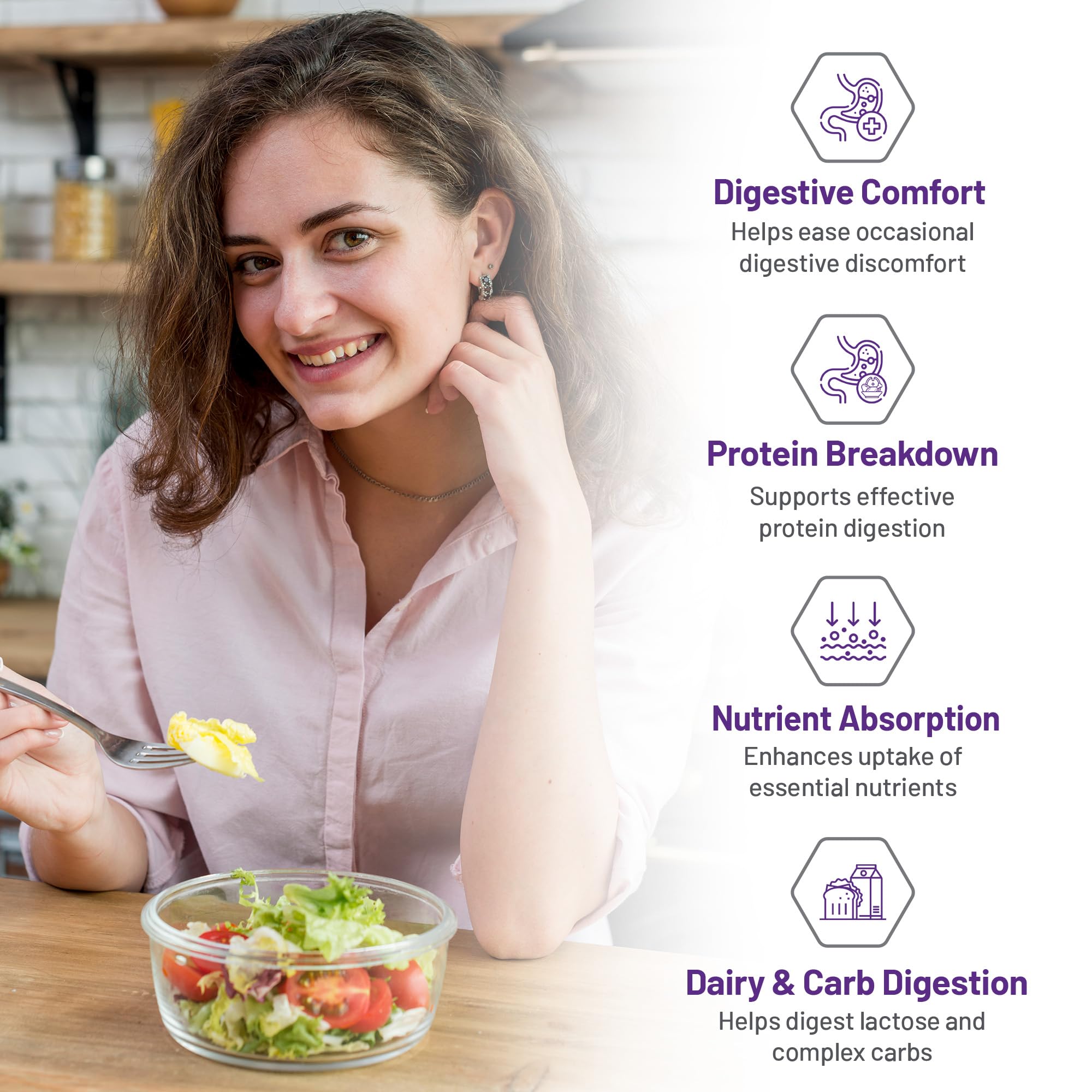 AOR Zymes Enzymes pancréatiques 516mg, 100 gélules pour 100 jours – Aide à prévenir l'intolérance gastro-intestinale, soutien digestif avec lipase, amylase et protéase – Sans OGM et sans gluten