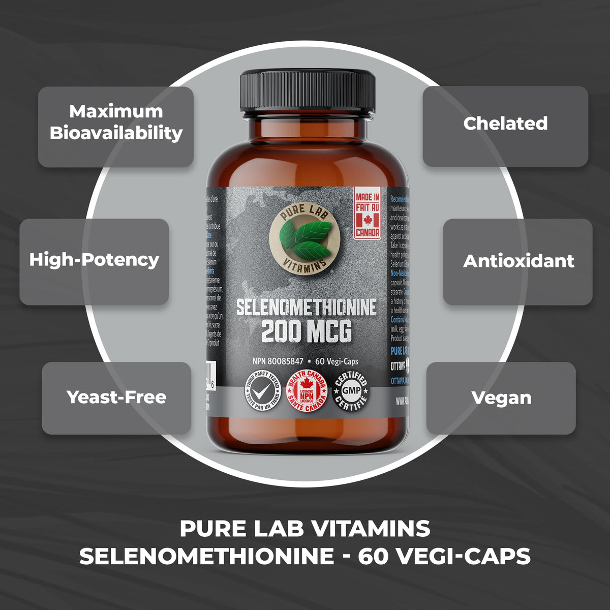Pure Lab Vitamins Selenomethionine - 60 Vegi-caps