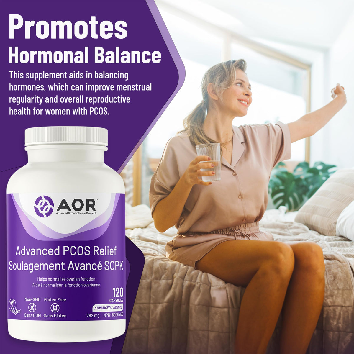 AOR PCOS Support, Myo Inositol D Chiro Inositol, 120 Caps, 30 Day Supply