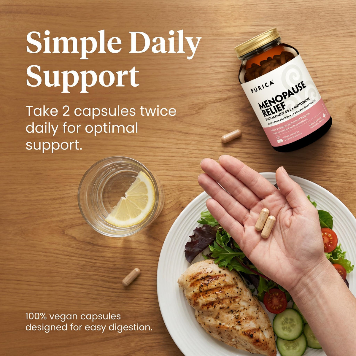 PURICA Menopause Capsules, Hot Flashes, Canadian Made, 30-Day Supply
