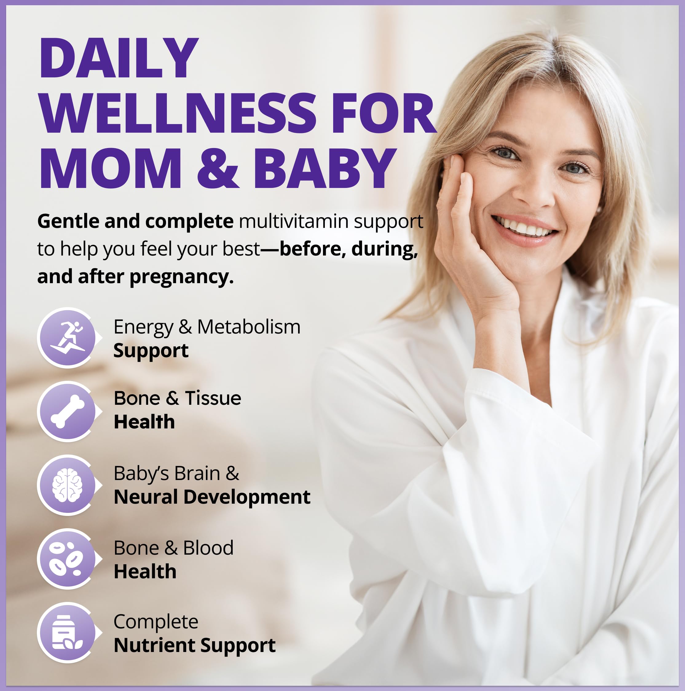 CanPrev Multi Prénatal 120 gélules - 30 jours d'approvisionnement - Vitamines prénatales avec acide folique pour la grossesse et l'allaitement, multivitamine et minéraux prénatals pour femmes, 1000 mcg de folate actif - Sans OGM et sans gluten