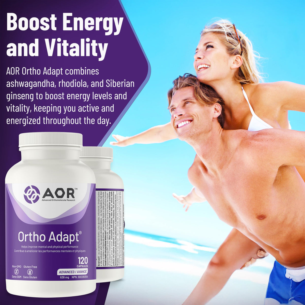 AOR Ortho Adapt, Adaptogen Blend, Rhodiola Rosea, GMO-Free, 120 Capsules