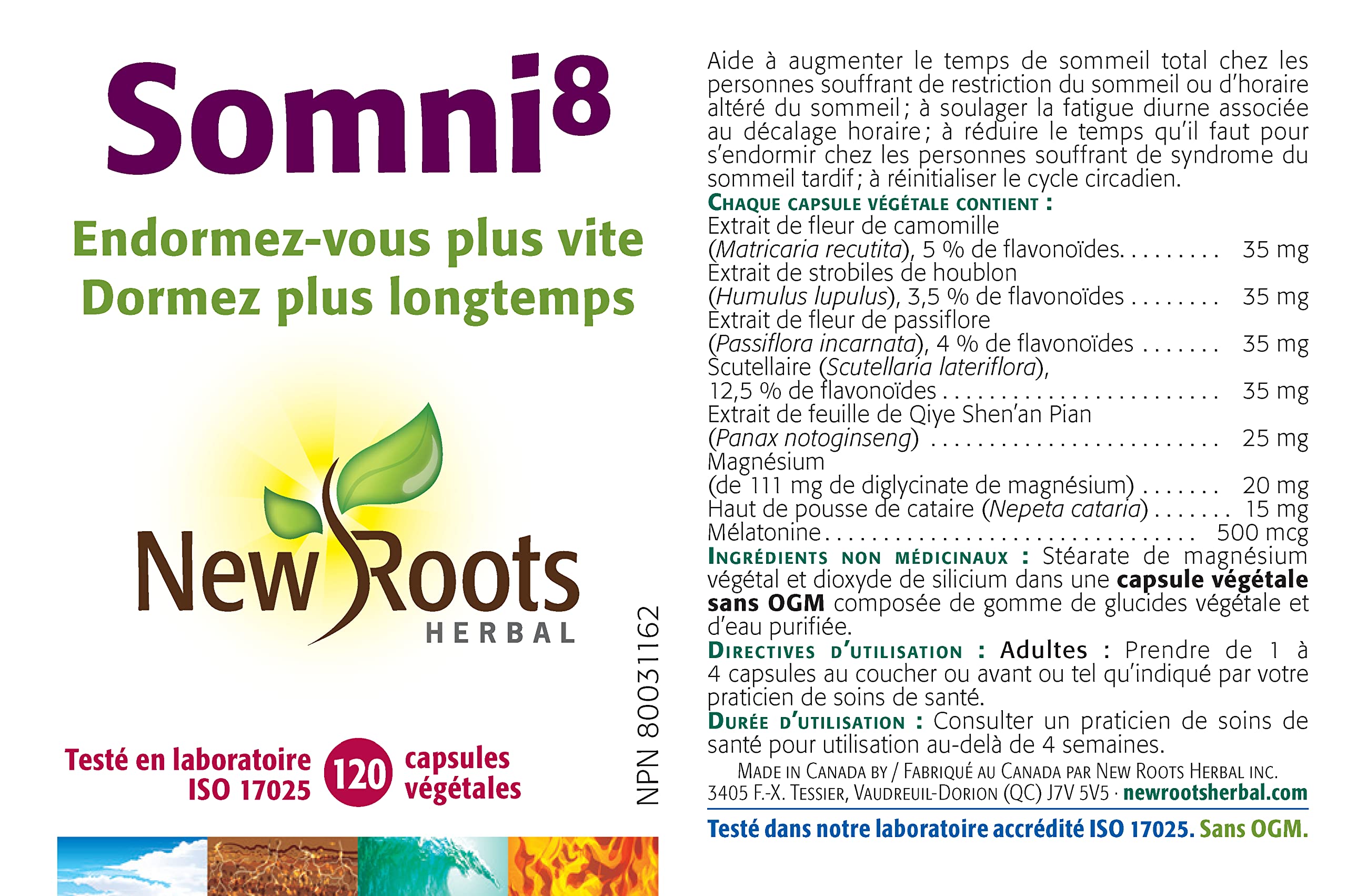New Roots Herbal - Sommeil8-120 gélules - Endormez-vous plus vite Restez endormi plus longtemps
