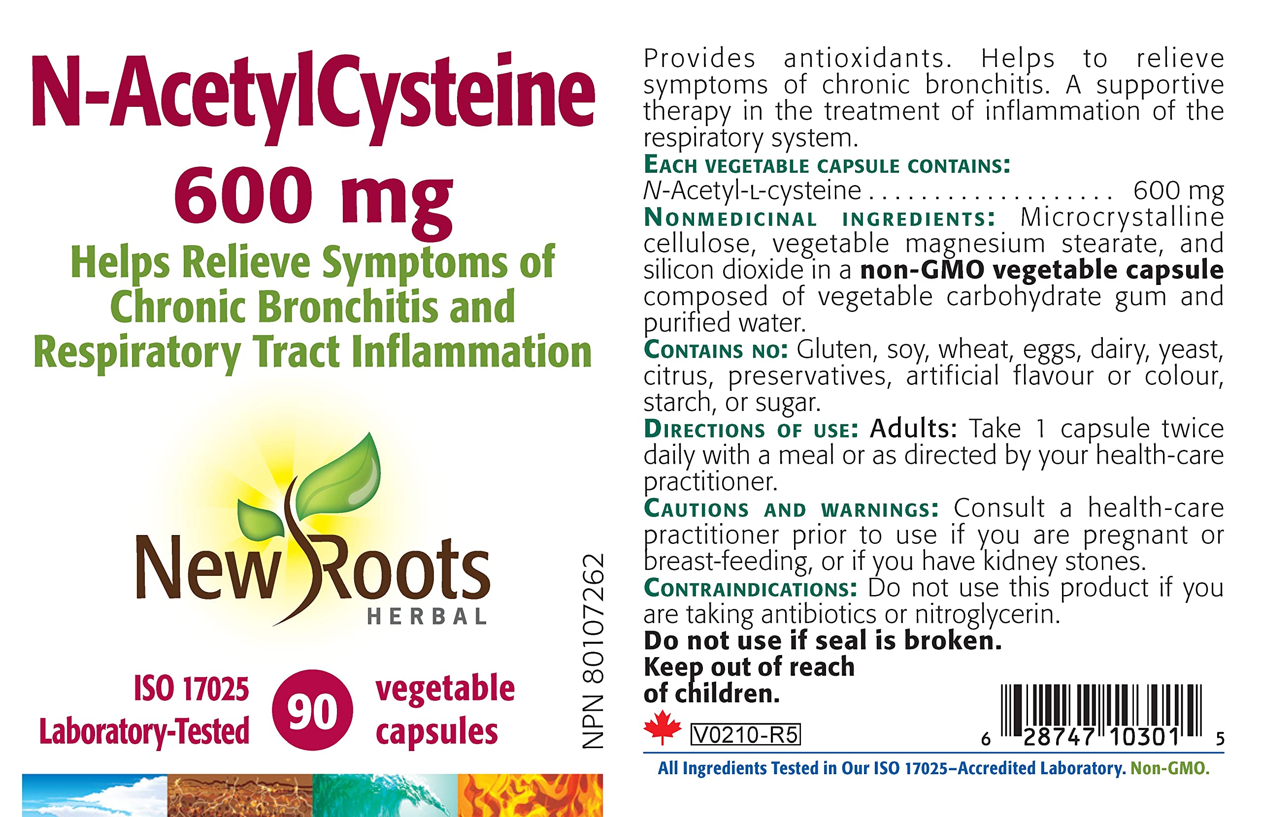 New Roots Herbal - N-acétylcystéine - 600 mg