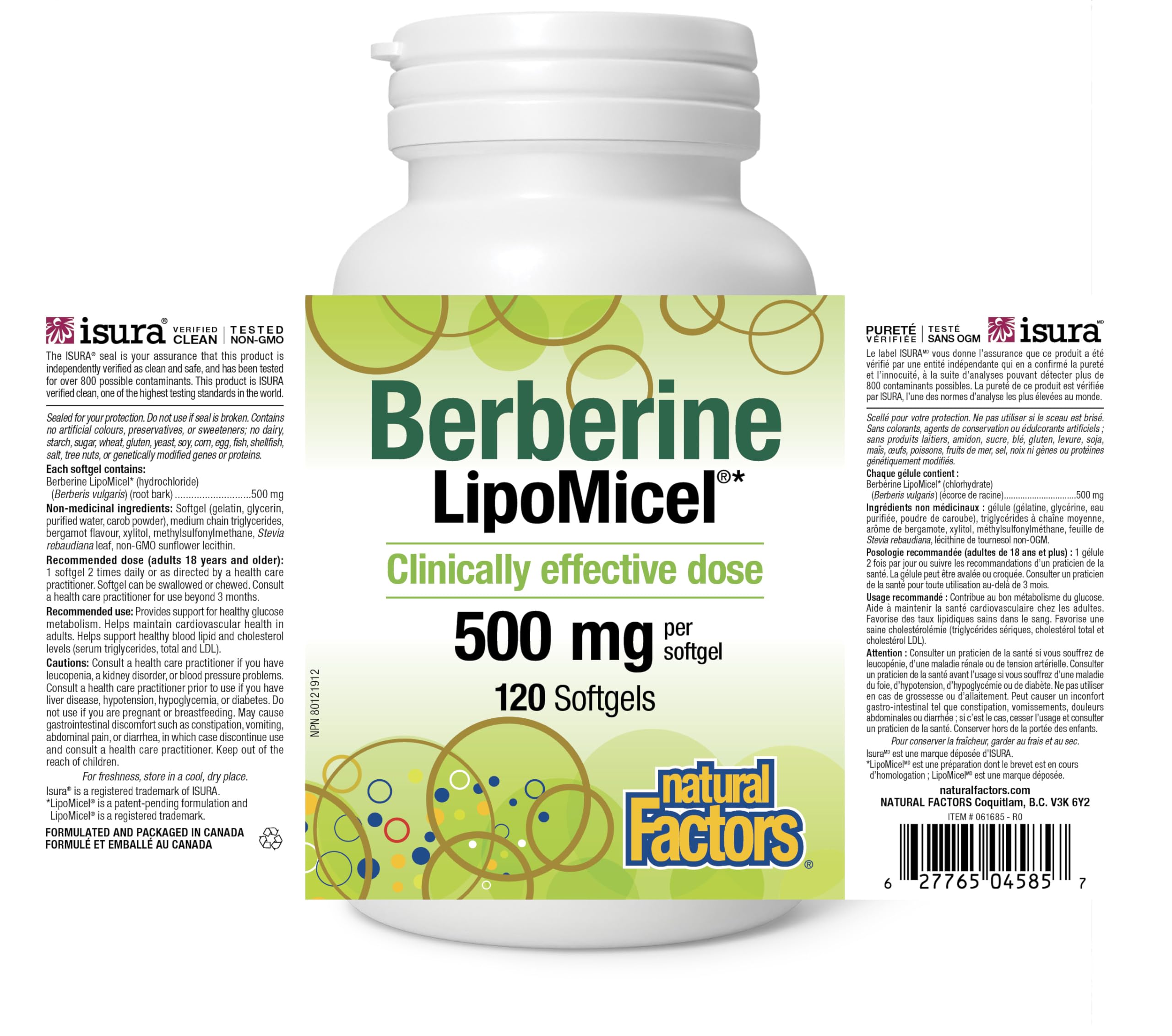 Berberine LipoMicel 500mg (120 Count (Pack of 1))