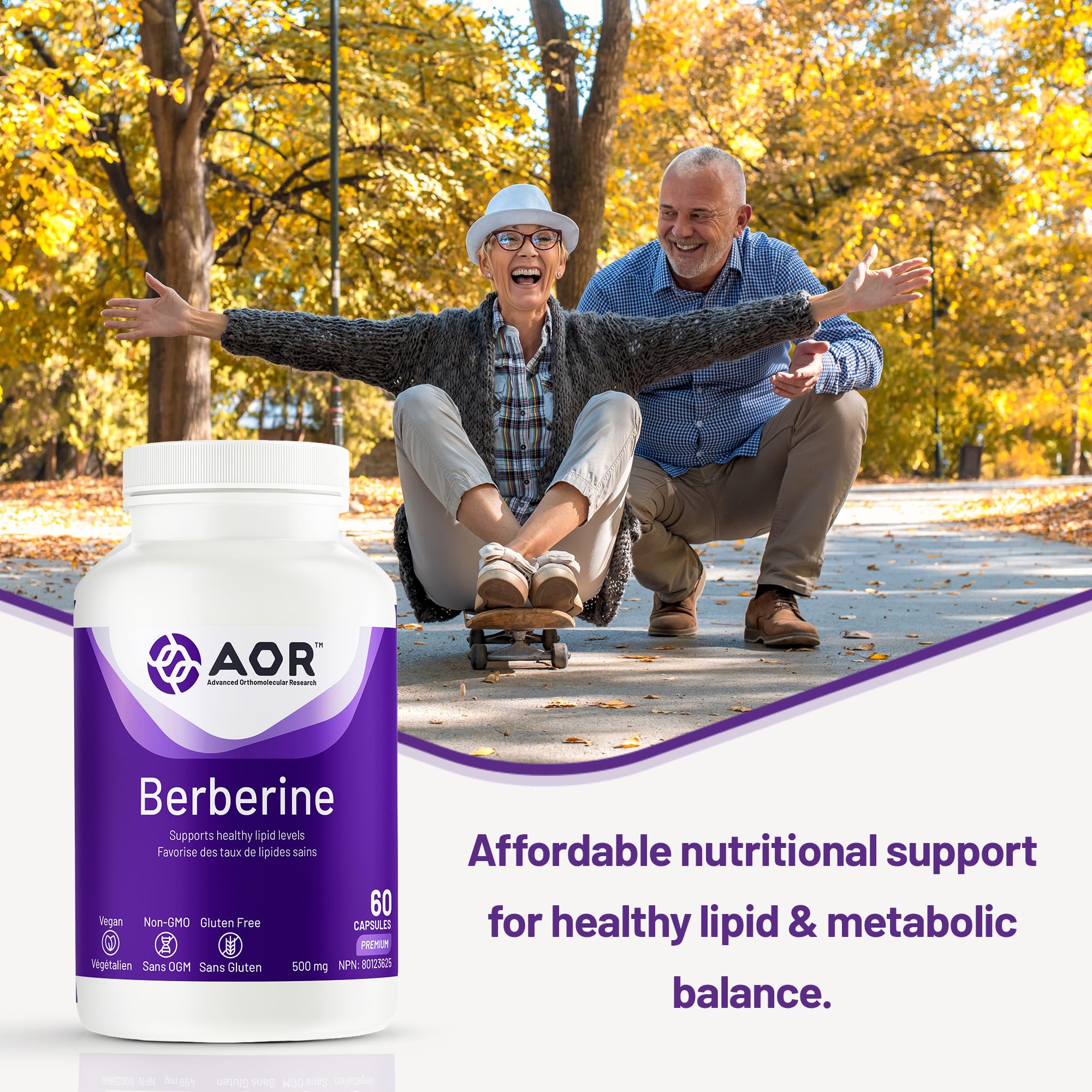 AOR - Berbérine 500mg - Complément de berbérine pour des taux lipidiques et un cholestérol sains, santé cardiovasculaire - Supplément pour abaisser le cholestérol LDL