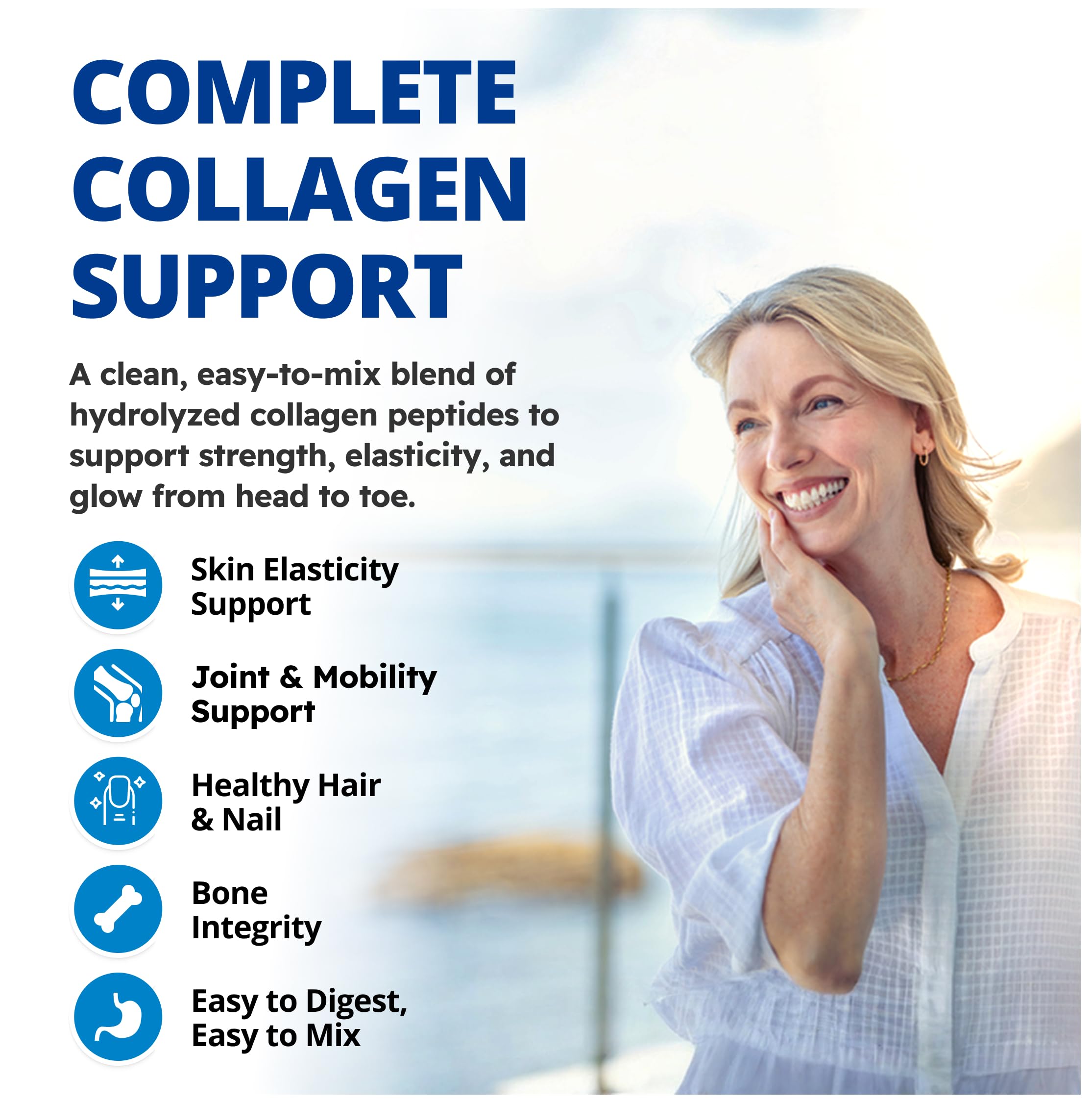 CanPrev Collagen Full Spectrum Peptiplus, 250g Powder 50-Servings - Pure Hydrolyzed Peptides, Optimized for Easy Mixing & Absorption - Bovine Collagen Supporting Joint, Hair, Skin, Nail and Bone