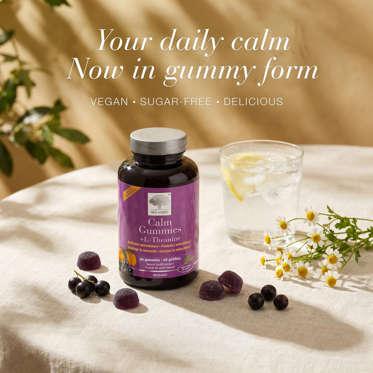New Nordic L-Theanine Calm Gummies, Non Sedating