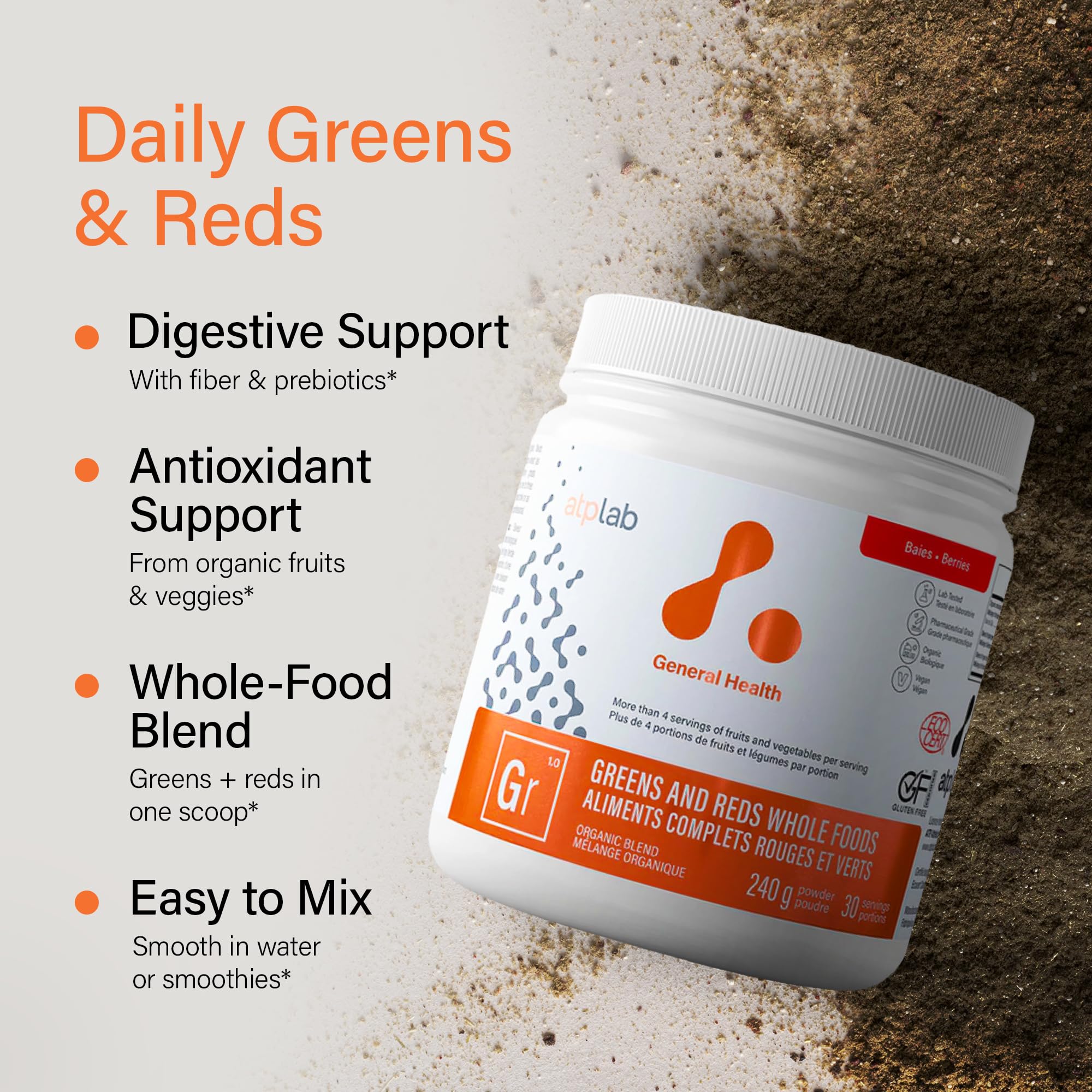 ATPLAB Greens And Reds Whole Foods, 240 g