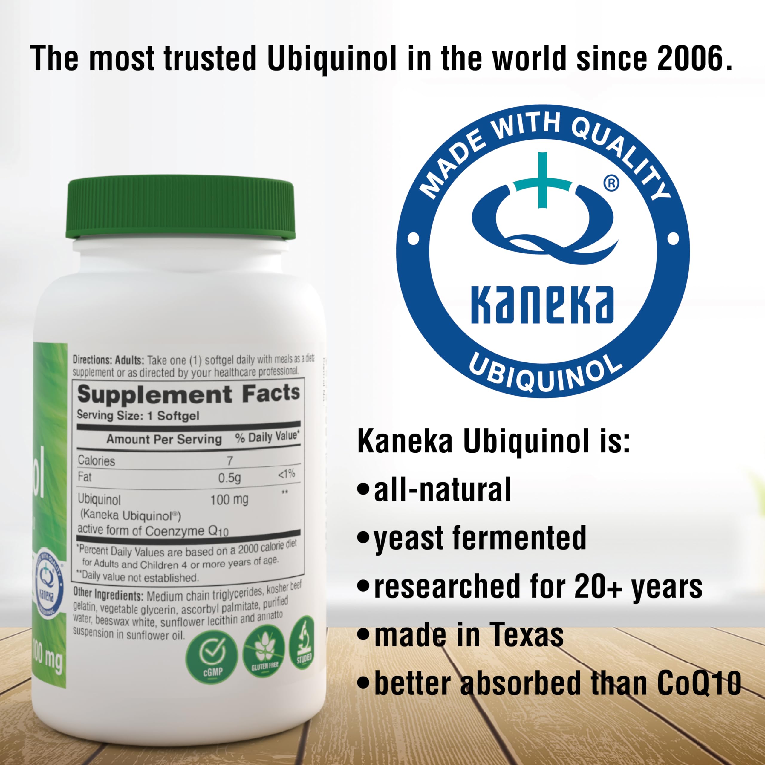 Health Thru Nutrition Kaneka Ubiquinol CoQ10 100mg, 120 Gélules - Coenzyme Q10 pour la production d'énergie, Gélules antioxydantes - Pure & Puissante - Complément amélioré pour le soutien cardiaque et hépatique