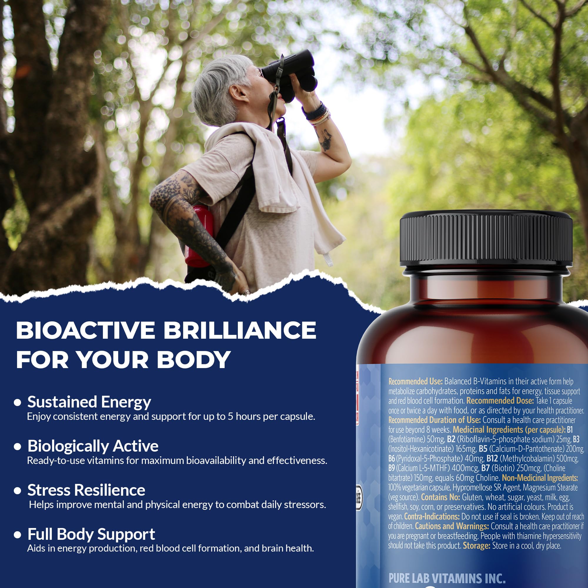 Pure Lab Vitamines | Complexe B bioactif à libération lente