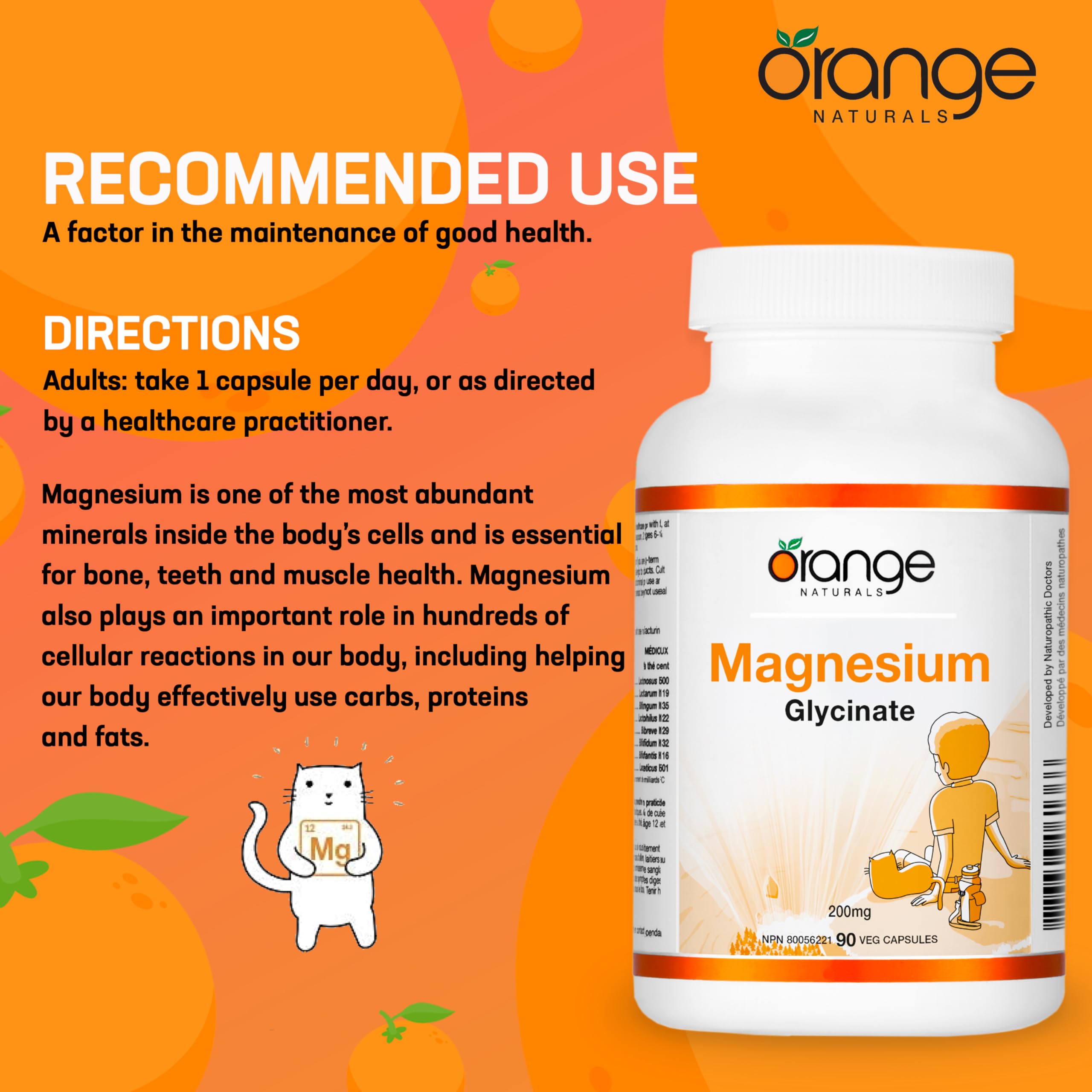 Orange Naturals Magnésium Glycinate 200mg