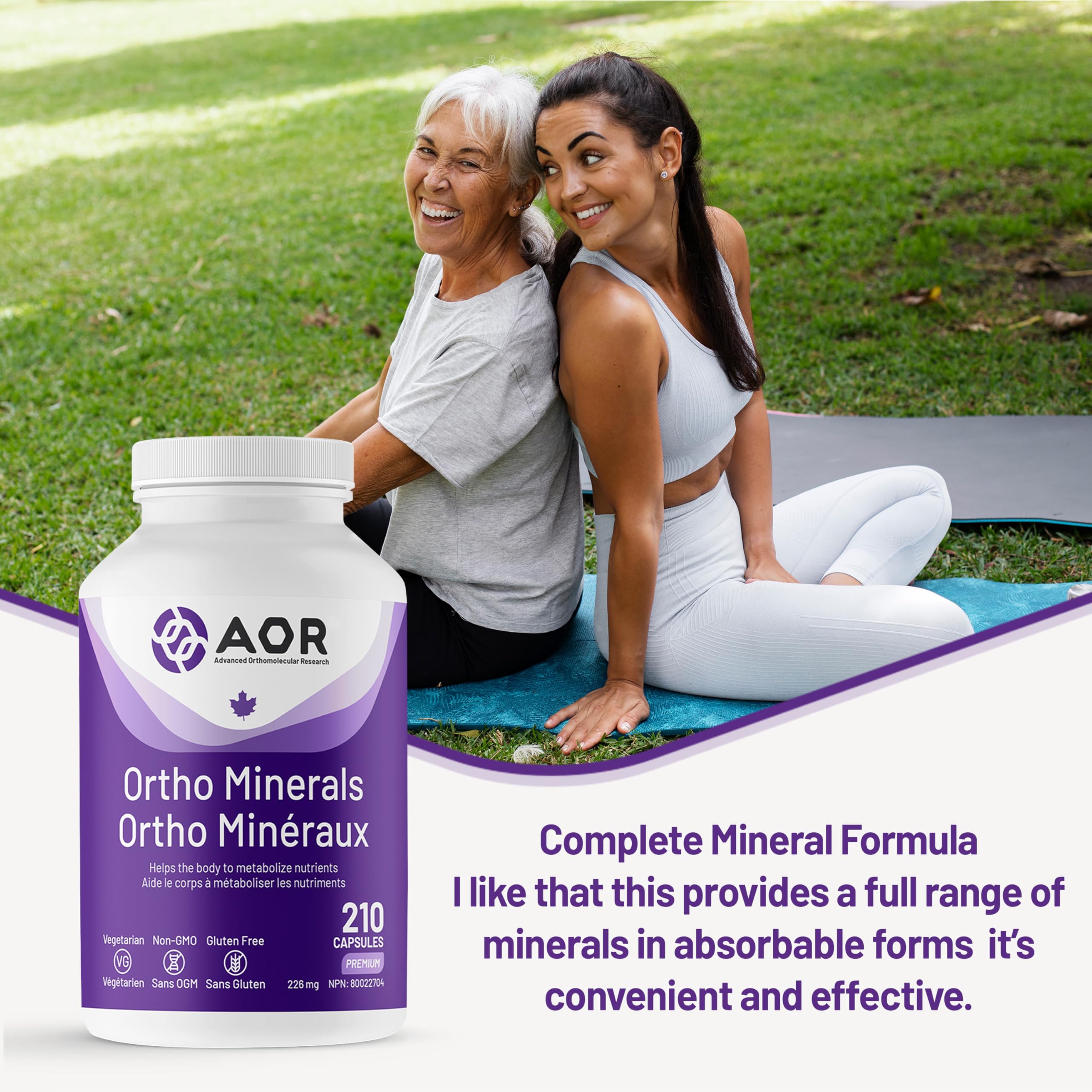 AOR Ortho Minerals, 210 Gélules Végétales, Un Mélange Multiminéral Équilibré Pour 30 Jours, Avec D3, Zinc, Cuivre, Chrome, Soutient le Bien-être Quotidien, le Métabolisme, la Fonction Osseuse et Musculaire, Sans OGM, Sans Gluten