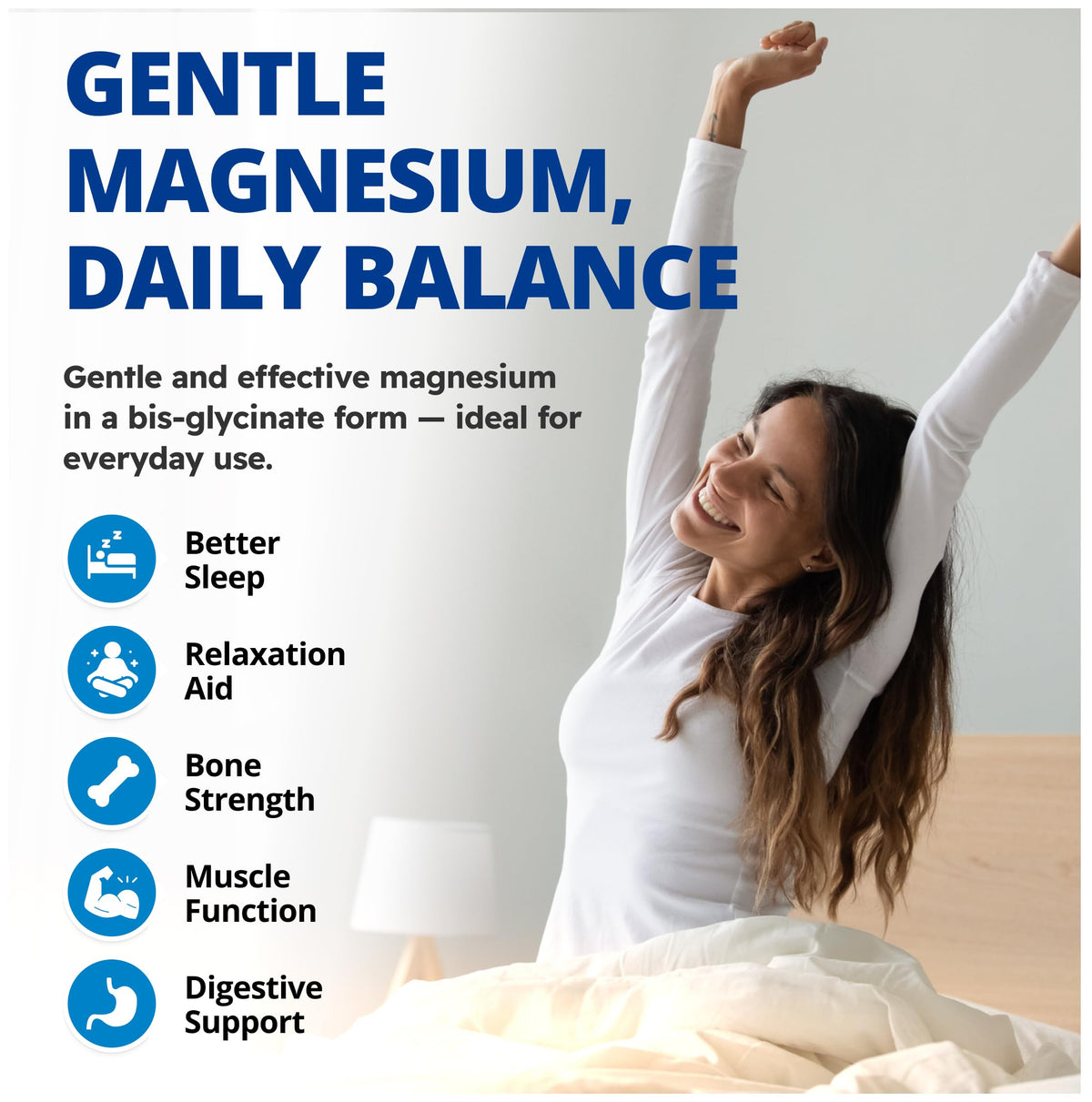 CanPrev Magnesium Bisglycinate Capsules, For Adults, 200mg, 120 Day Supply