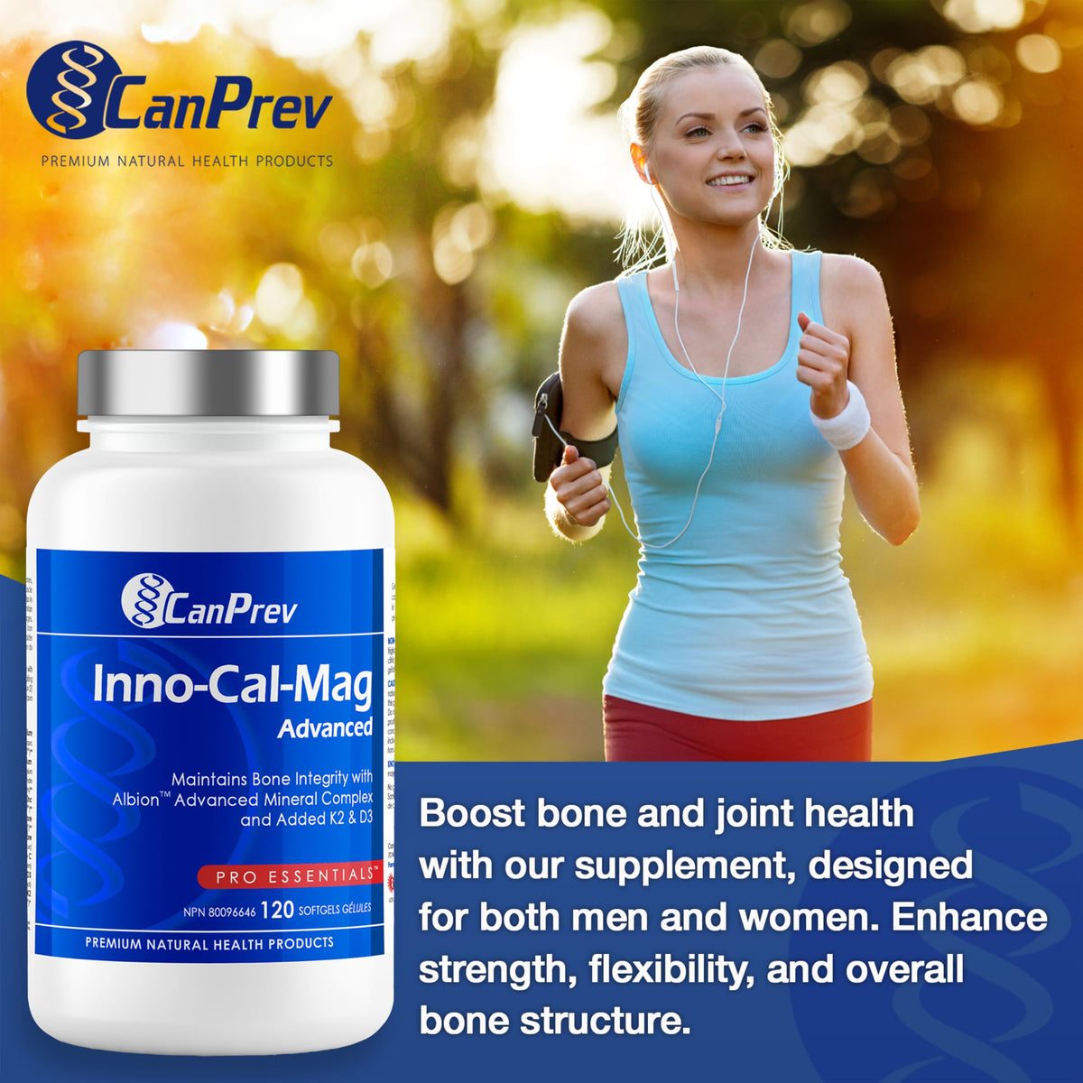 CanPrev Inno-Cal-Mag Calcium Magnesium Bisglycinate Softgels, 120 Softgels